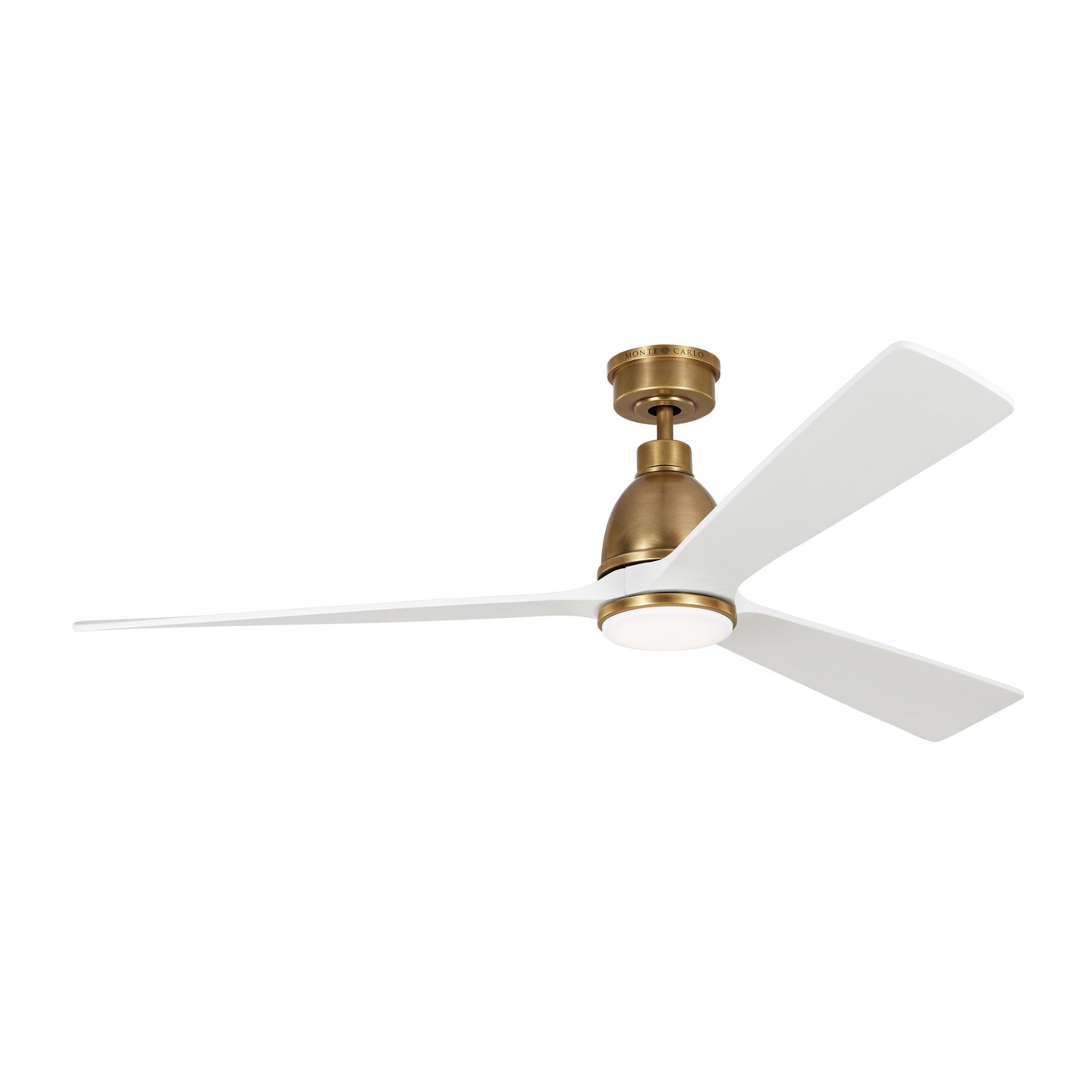 Chapman & Myers Bryden 60" LED Ceiling Fan  in Hand Rubbed Antique Brass  w/ Matte White Blade D:60'' H:14 19/32''