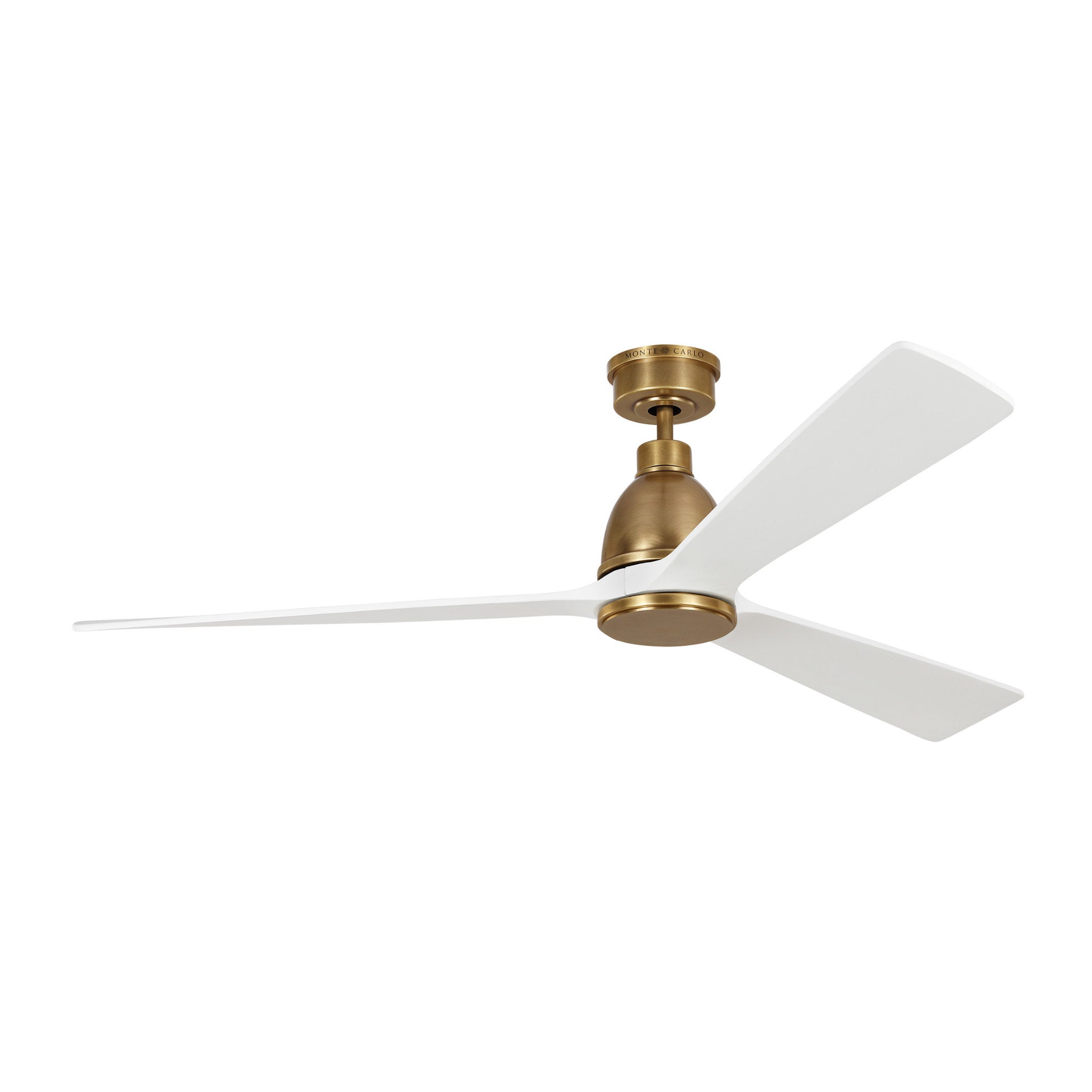 Chapman & Myers Bryden 60" LED Ceiling Fan  in Hand Rubbed Antique Brass  w/ Matte White Blade D:60'' H:14 19/32''