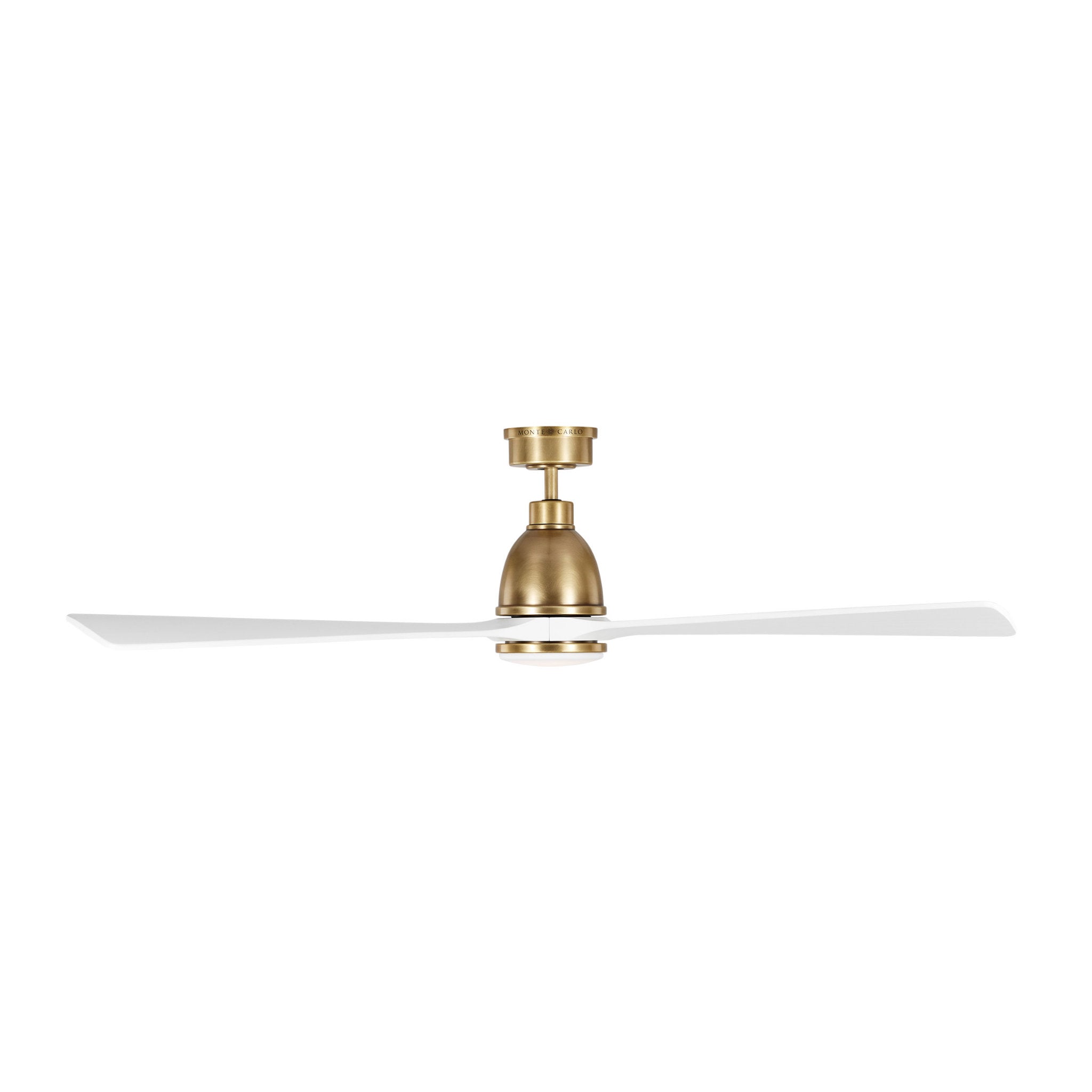 Chapman & Myers Bryden 60" LED Ceiling Fan  in Hand Rubbed Antique Brass  w/ Matte White Blade D:60'' H:14 19/32''