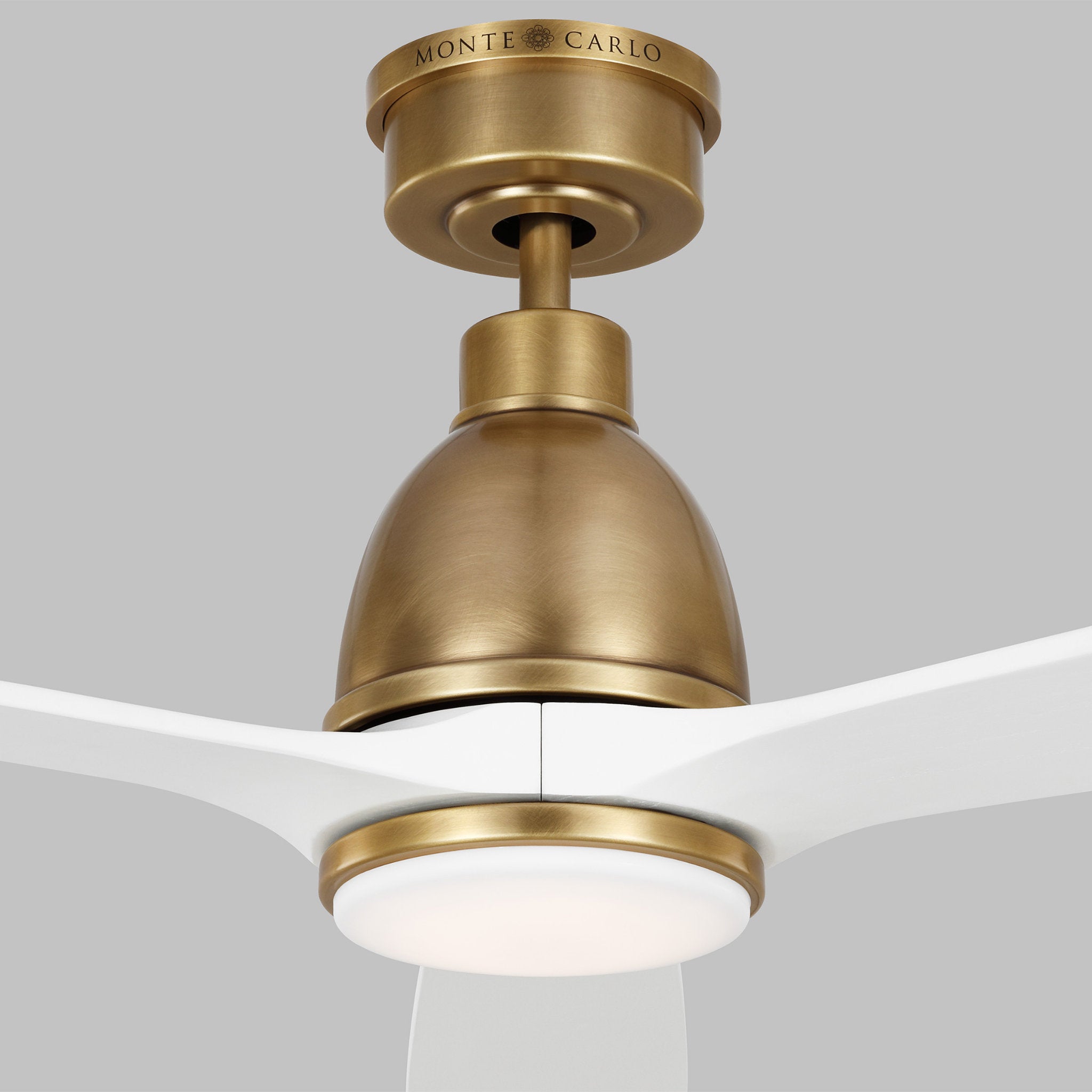 Chapman & Myers Bryden 60" LED Ceiling Fan  in Hand Rubbed Antique Brass  w/ Matte White Blade D:60'' H:14 19/32''