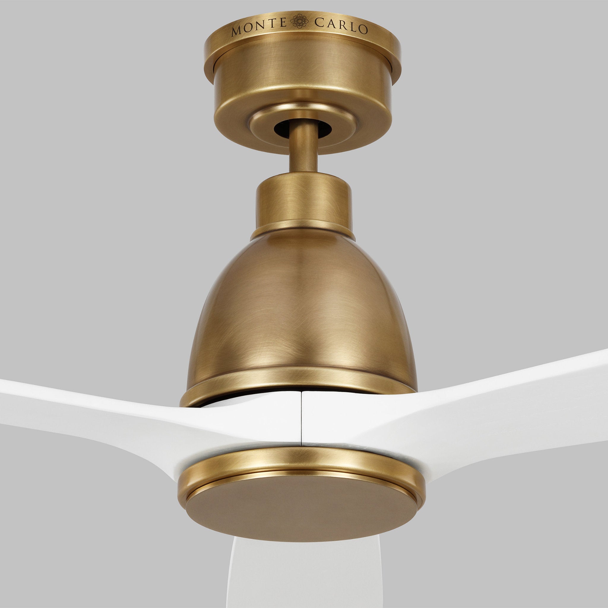 Chapman & Myers Bryden 60" LED Ceiling Fan  in Hand Rubbed Antique Brass  w/ Matte White Blade D:60'' H:14 19/32''