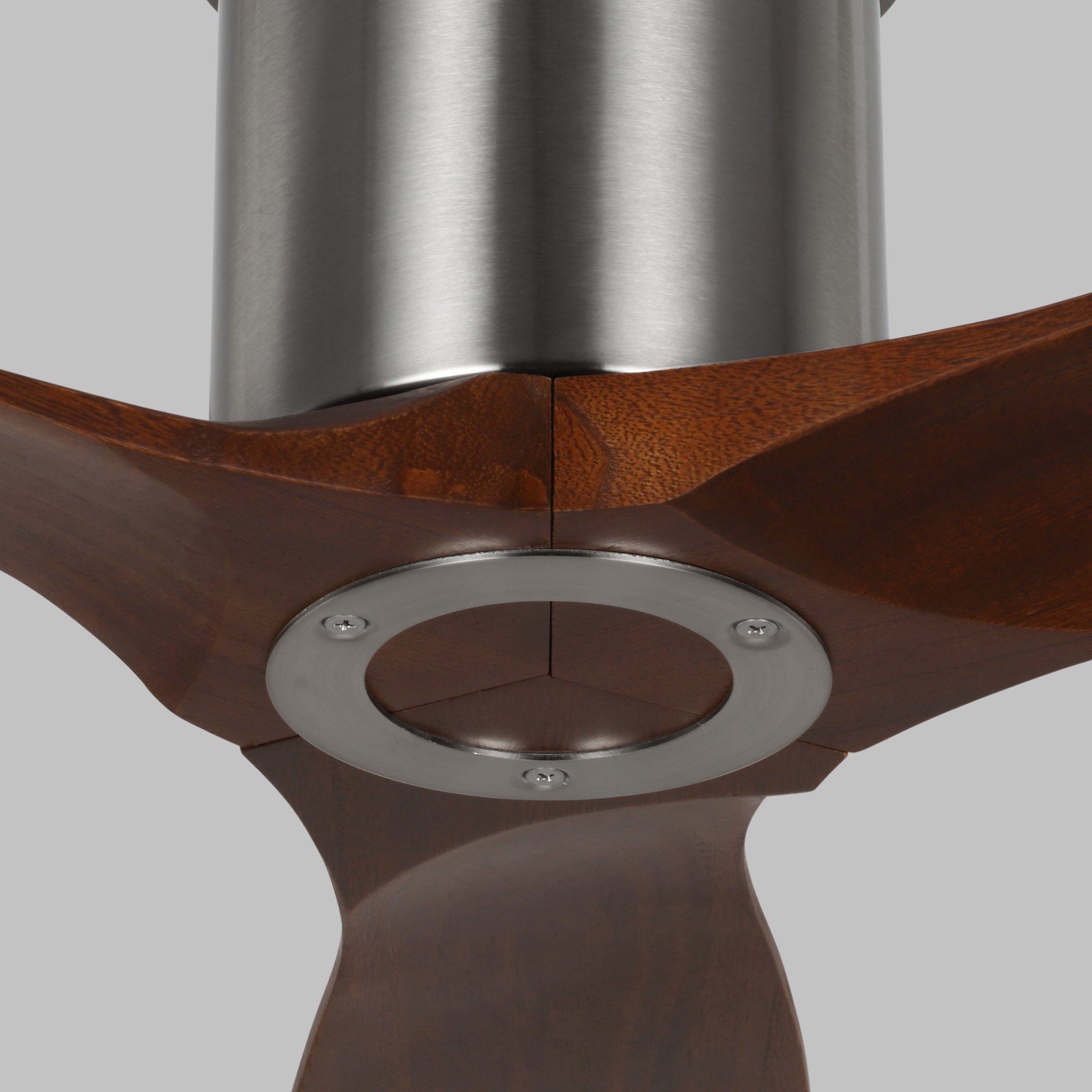 Collins 52" Ceiling Fan  in Brushed Steel  w/ Dark Walnut Blade D:52'' H:8 19/32''