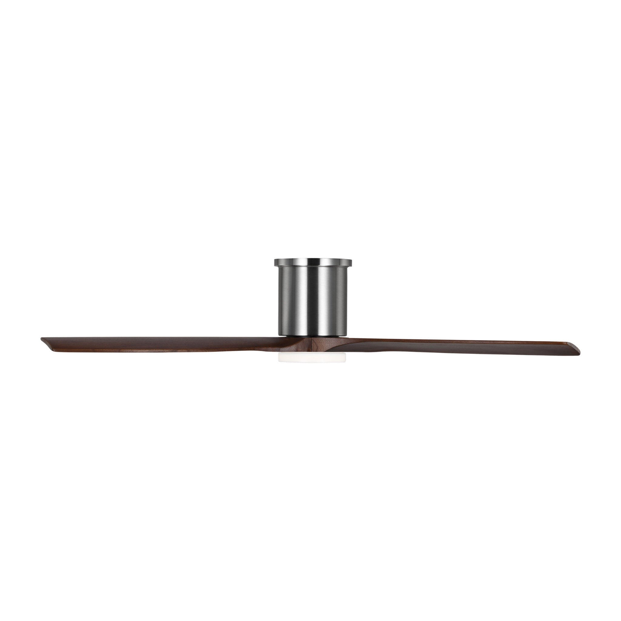 Collins 52" LED Ceiling Fan  in Brushed Steel  w/ Dark Walnut Blade D:52'' H:10 5/16''