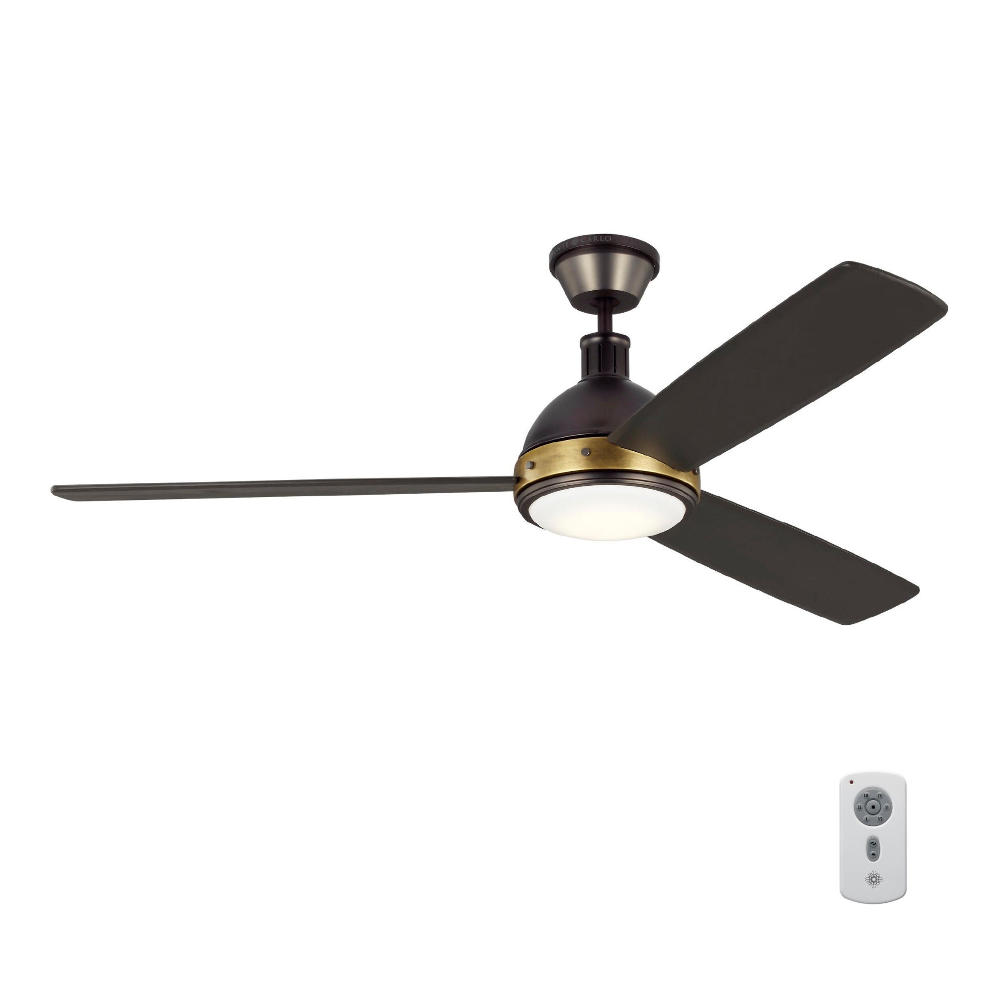 Thomas O'Brien Hicks 60" LED Ceiling Fan  in Deep Bronze  w/ Bronze Blade D:60'' H:15 19/32''