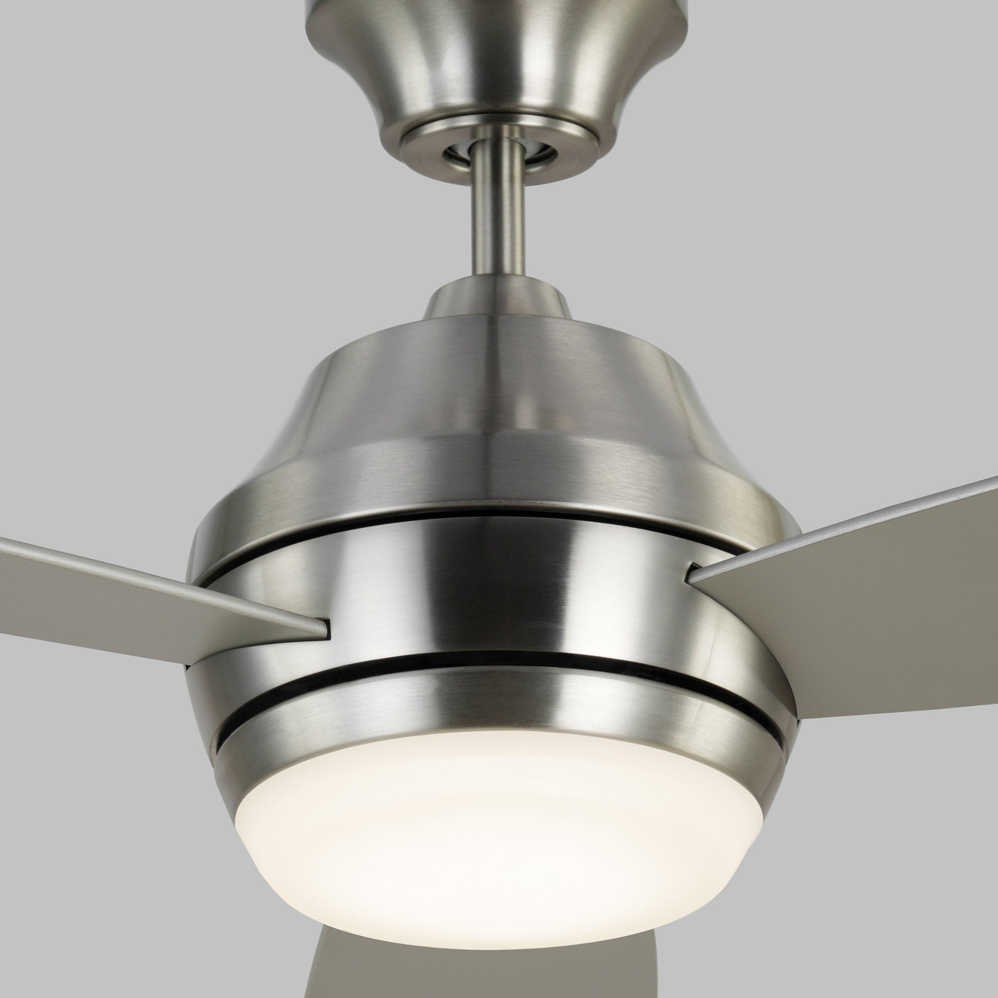 Ikon 52" LED Ceiling Fan  in Brushed Steel  w/ Silver Blade D:52'' H:14 1/2''