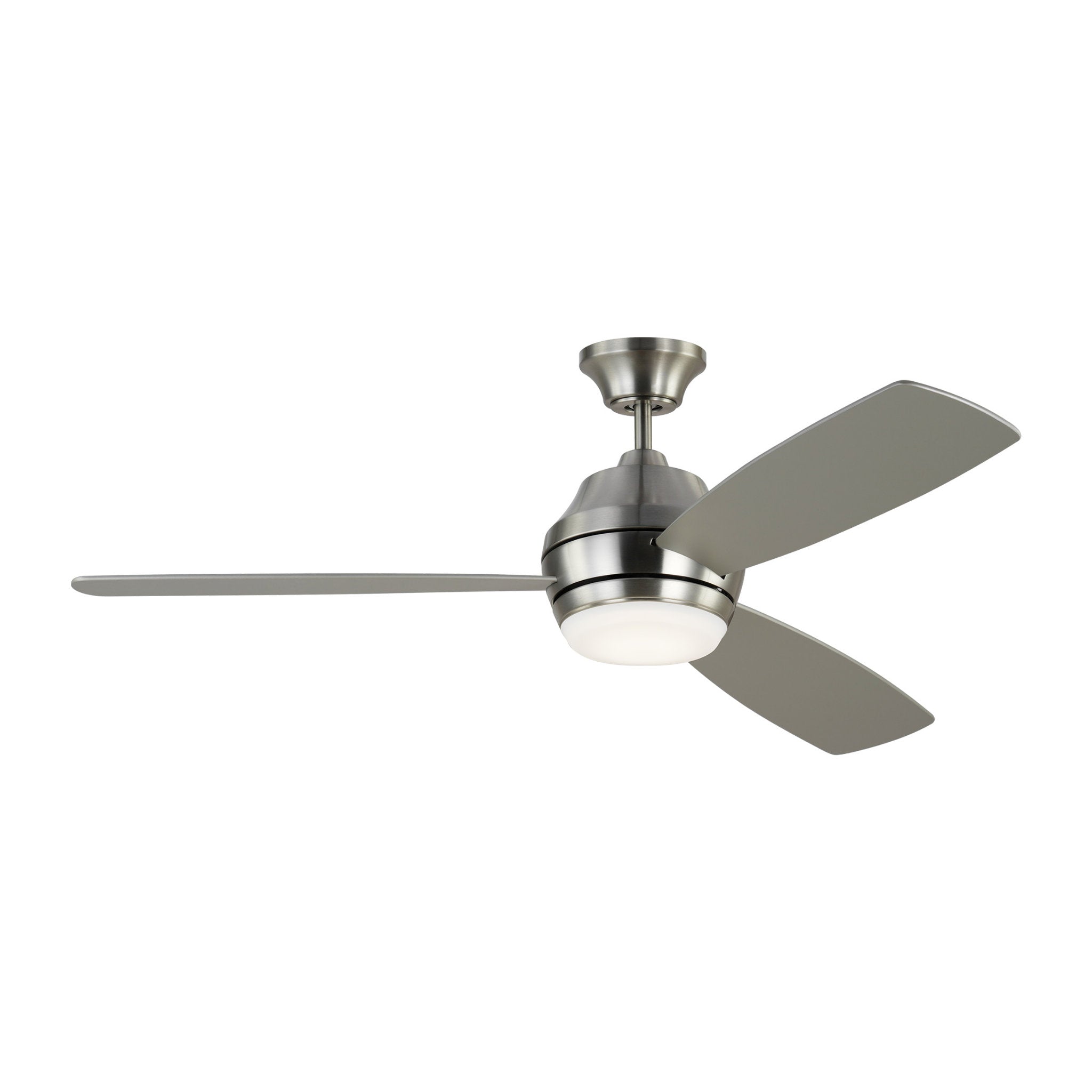 Ikon 52" LED Ceiling Fan  in Brushed Steel  w/ Silver Blade D:52'' H:14 1/2''