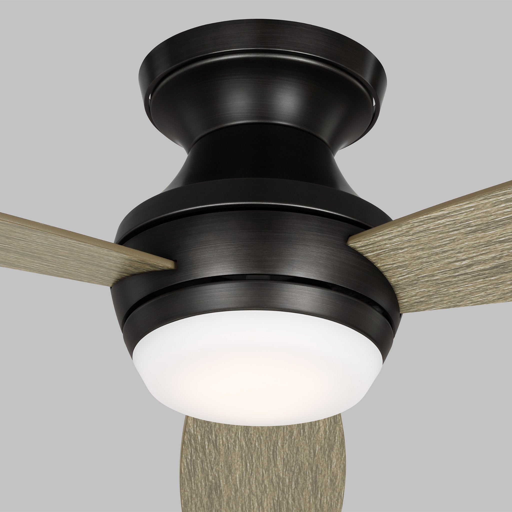 Ikon 44" LED Ceiling Fan  in Aged Pewter  w/ Light Grey Weathered Oak Blade D:44'' H:10 13/16''