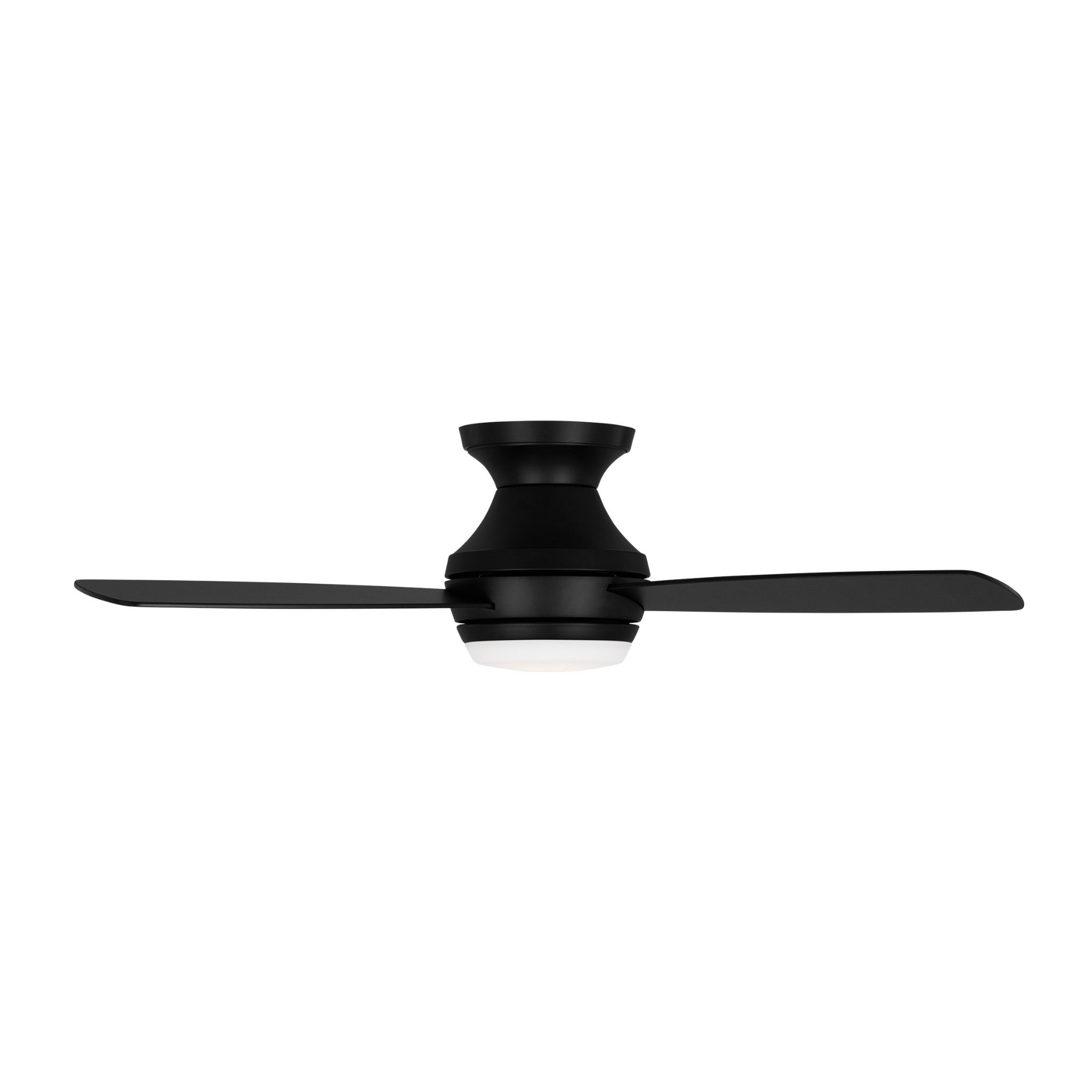 Ikon 44" LED Ceiling Fan  in Midnight Black  w/ Midnight Black/American Walnut reversible blades Blade D:44'' H:10 13/16''