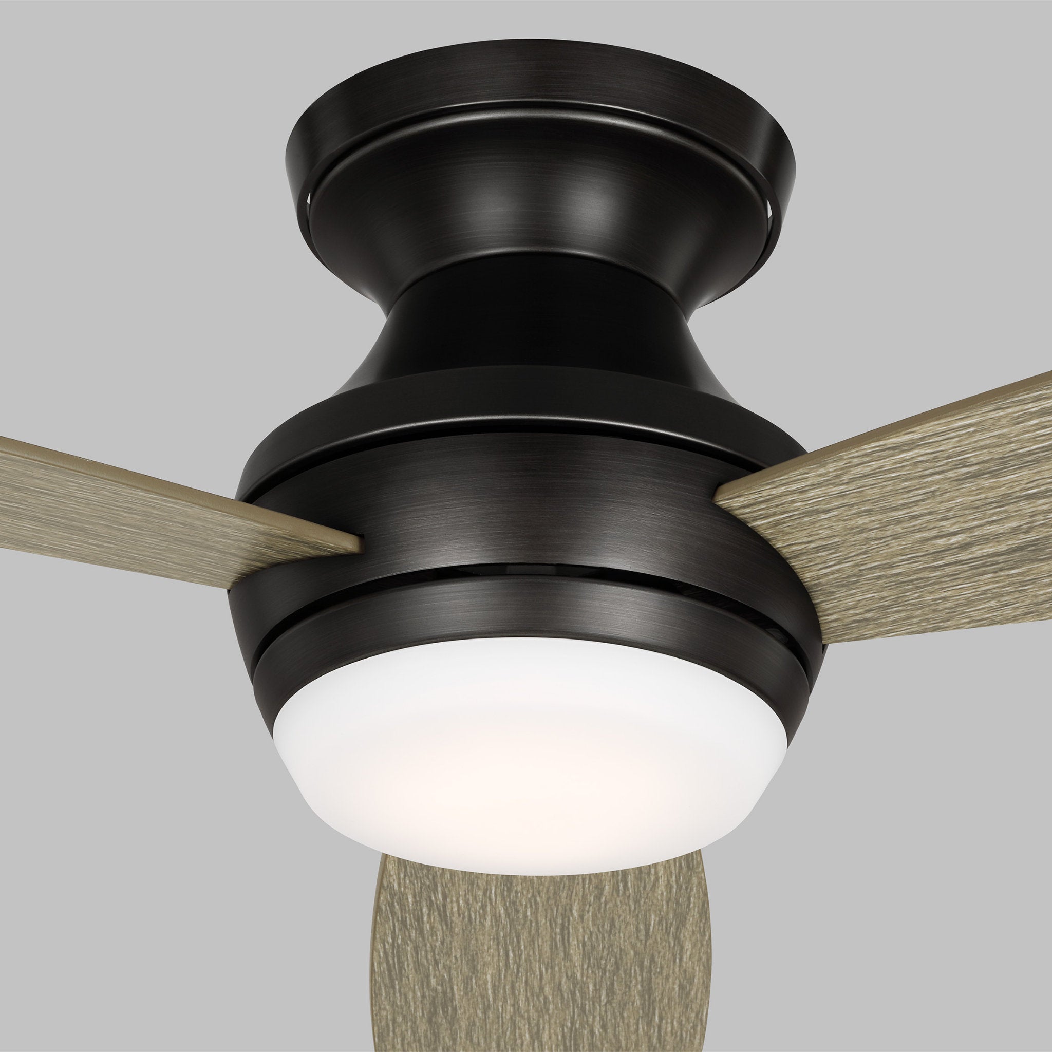 Ikon 52" LED Ceiling Fan  in Aged Pewter  w/ Light Grey Weathered Oak Blade D:52'' H:10 13/16''
