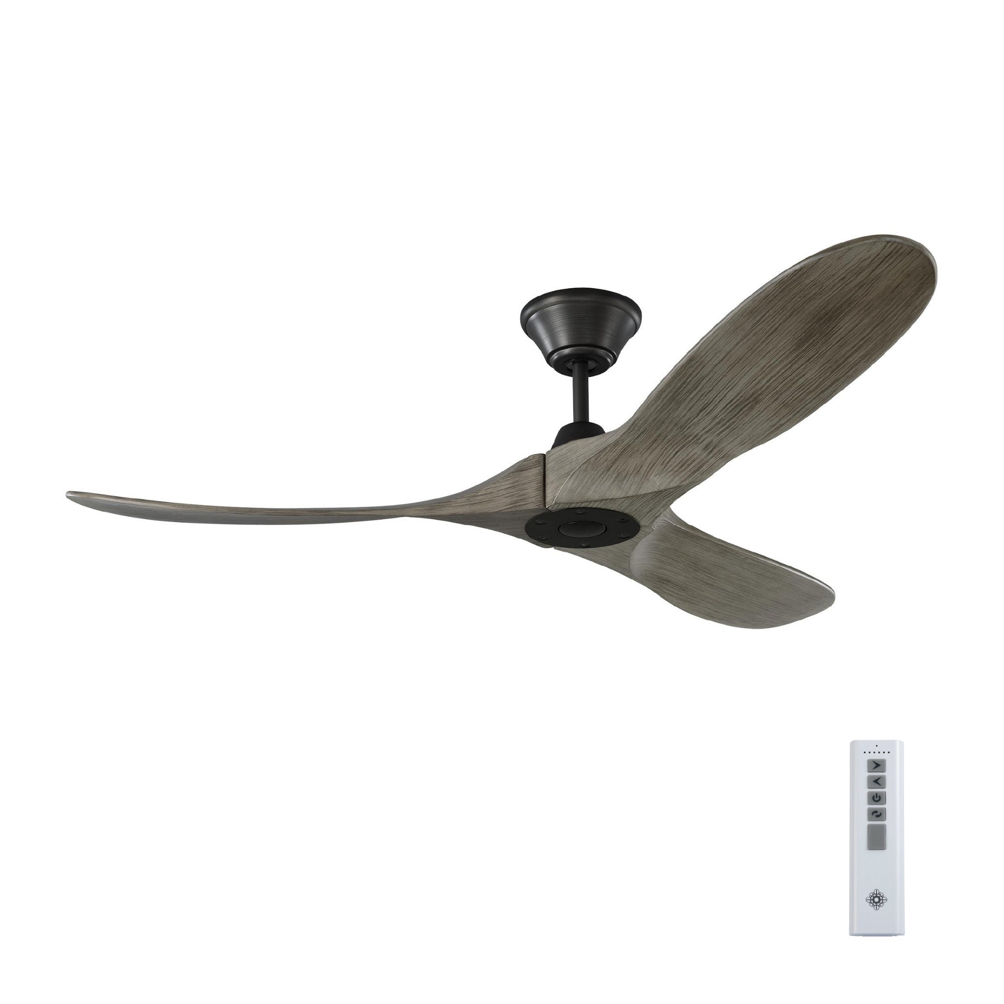 Maverick 52" Ceiling Fan  in Aged Pewter  w/ Light Grey Weathered Oak Blade D:52'' H:11 11/16''