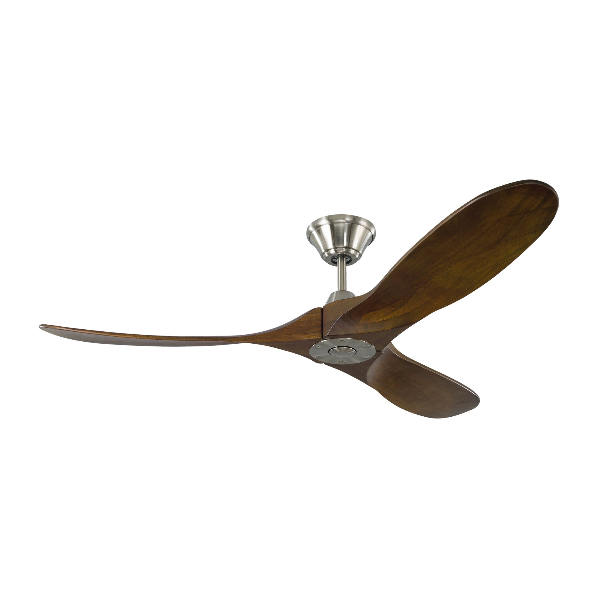 Maverick 52" Ceiling Fan  in Brushed Steel  w/ Dark Walnut Blade D:52'' H:11 11/16''