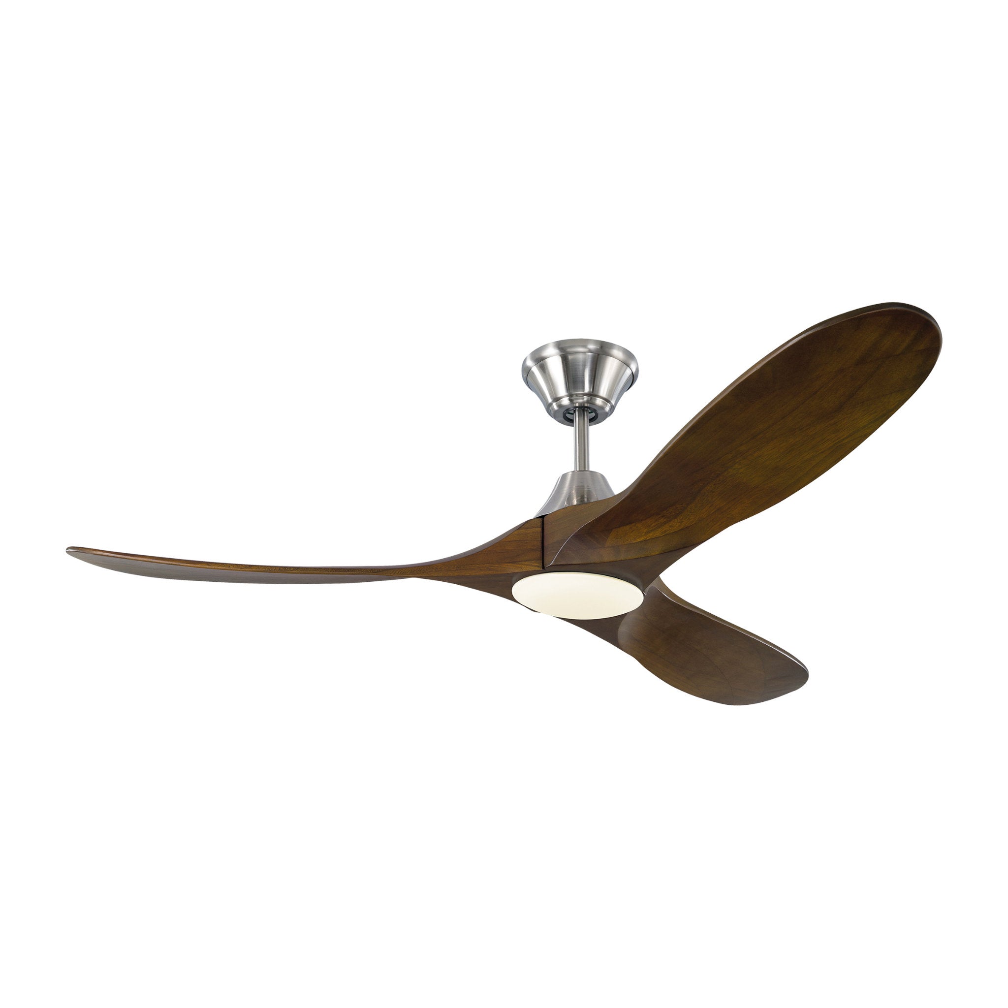Maverick 52" LED Ceiling Fan  in Brushed Steel  w/ Dark Walnut Blade D:52'' H:13 13/16''