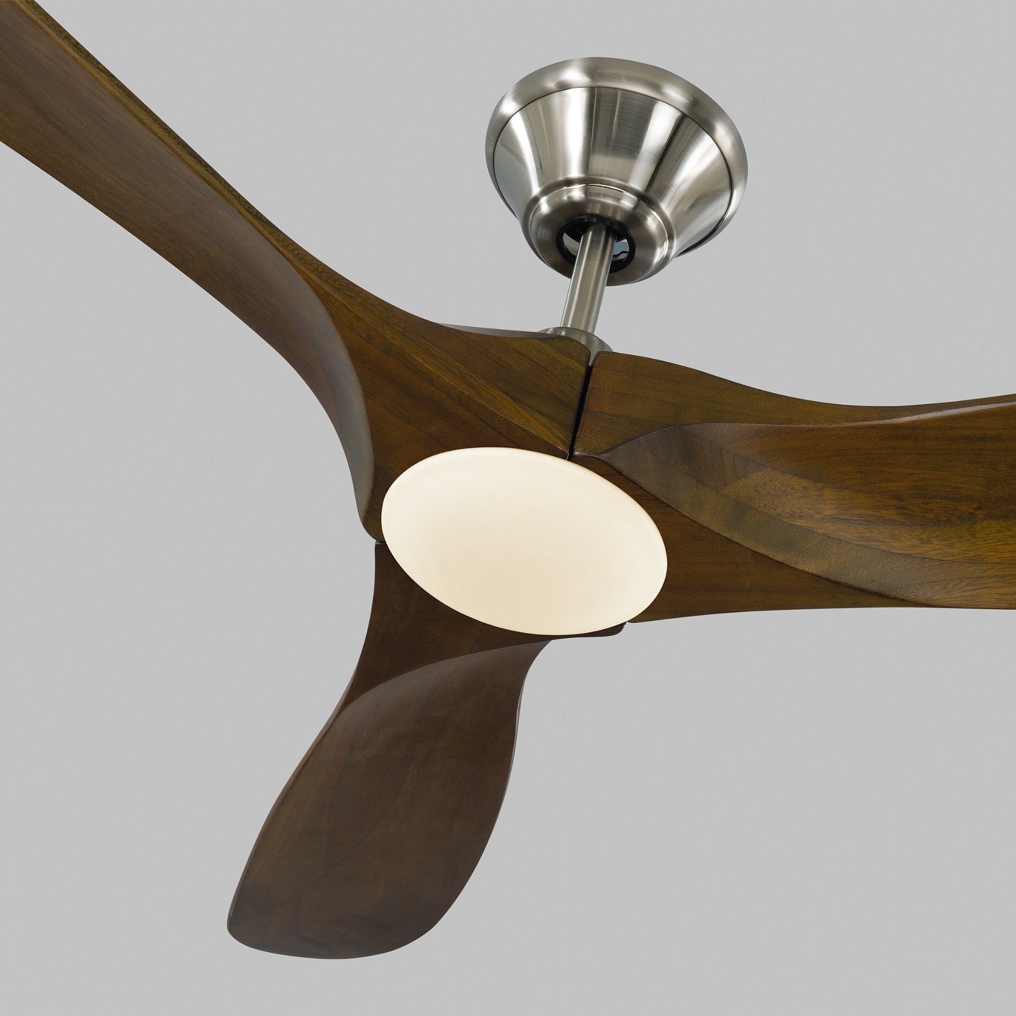Maverick 52" LED Ceiling Fan  in Brushed Steel  w/ Dark Walnut Blade D:52'' H:13 13/16''