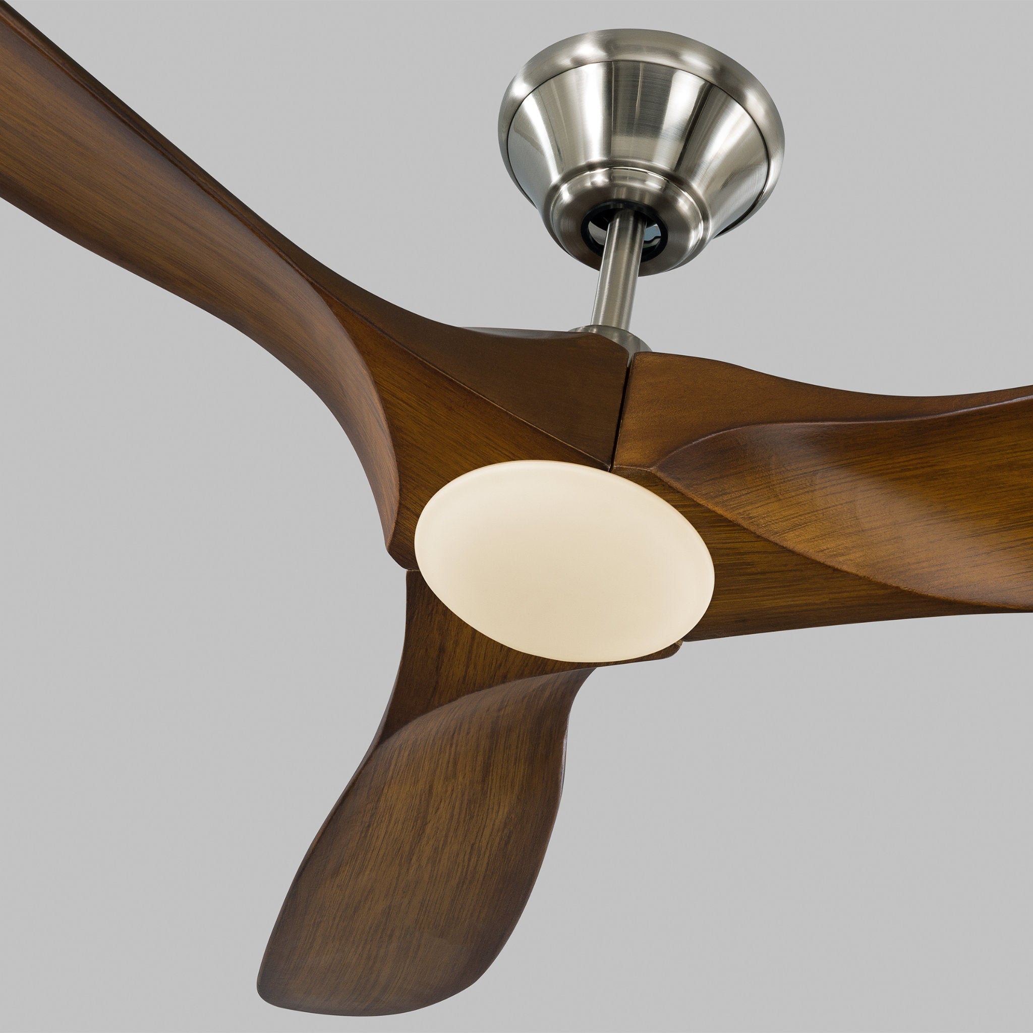 Maverick 52" LED Ceiling Fan  in Brushed Steel  w/ Dark Walnut Blade D:52'' H:13 13/16''