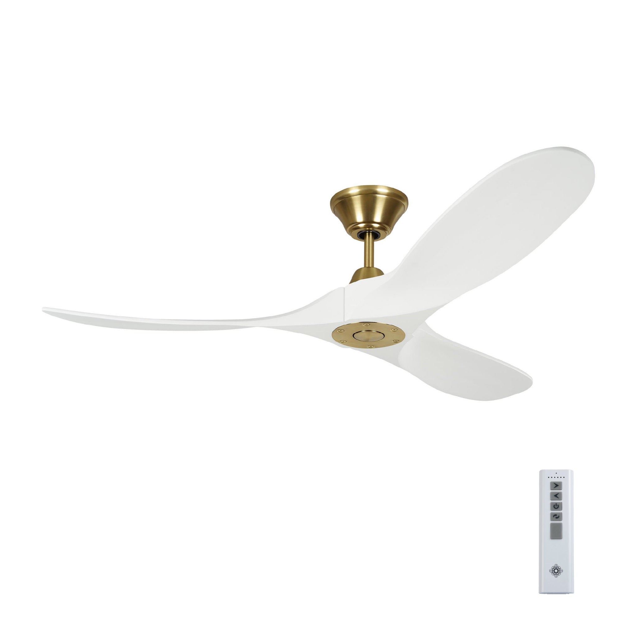Maverick 52" Ceiling Fan  in Burnished Brass  w/ Matte White Blade D:52'' H:11 11/16''