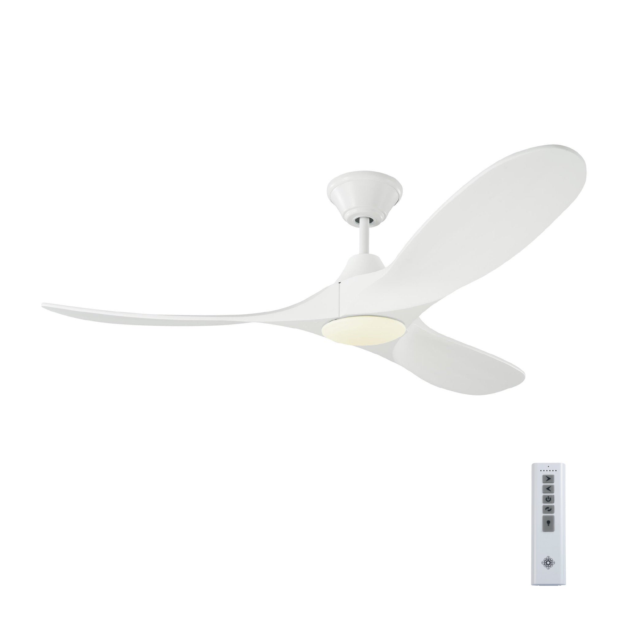 Maverick 52" LED Ceiling Fan  in Matte White  w/ Matte White Blade D:52'' H:13 13/16''