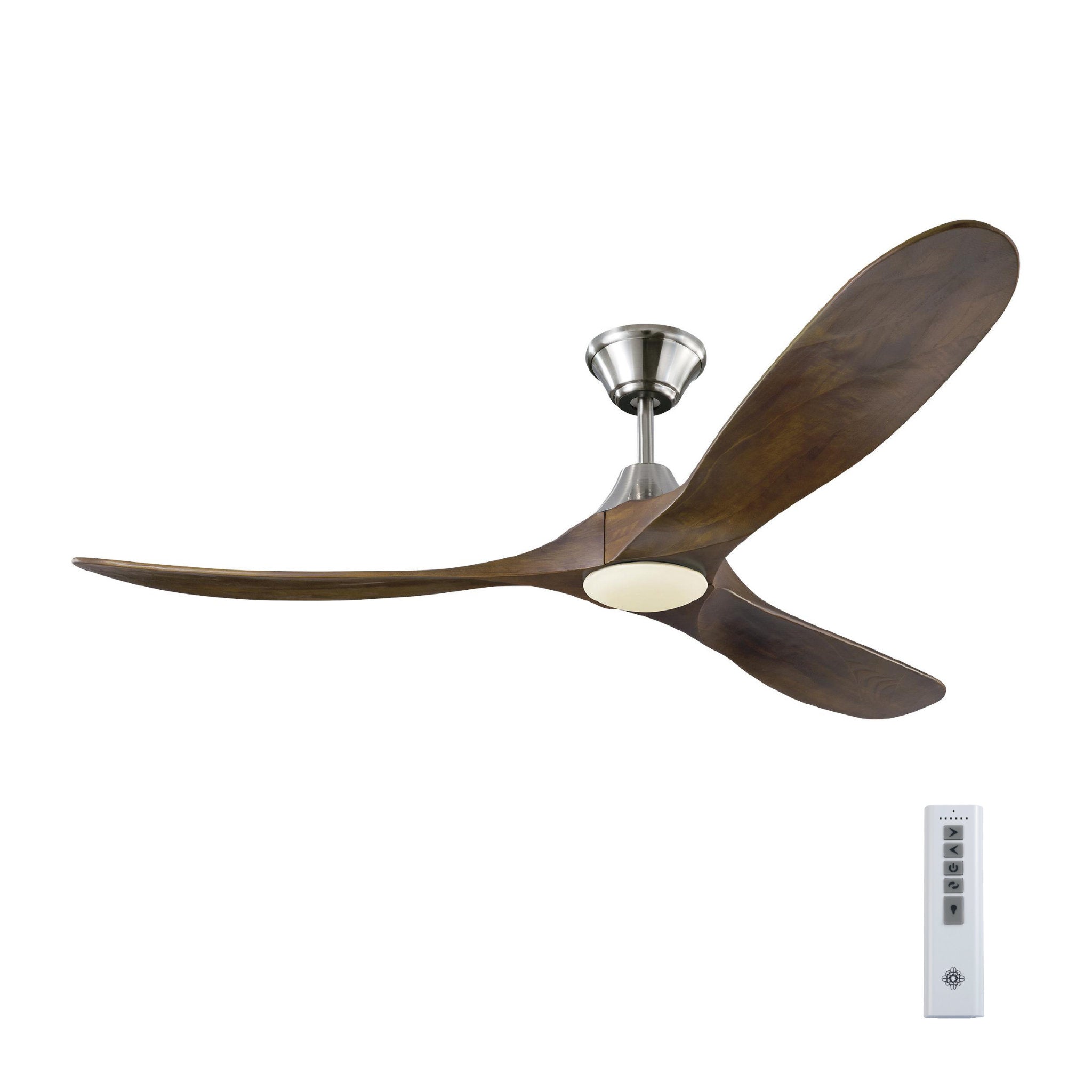 Maverick 60" LED Ceiling Fan  in Brushed Steel  w/ Dark Walnut Blade D:60'' H:13 13/16''