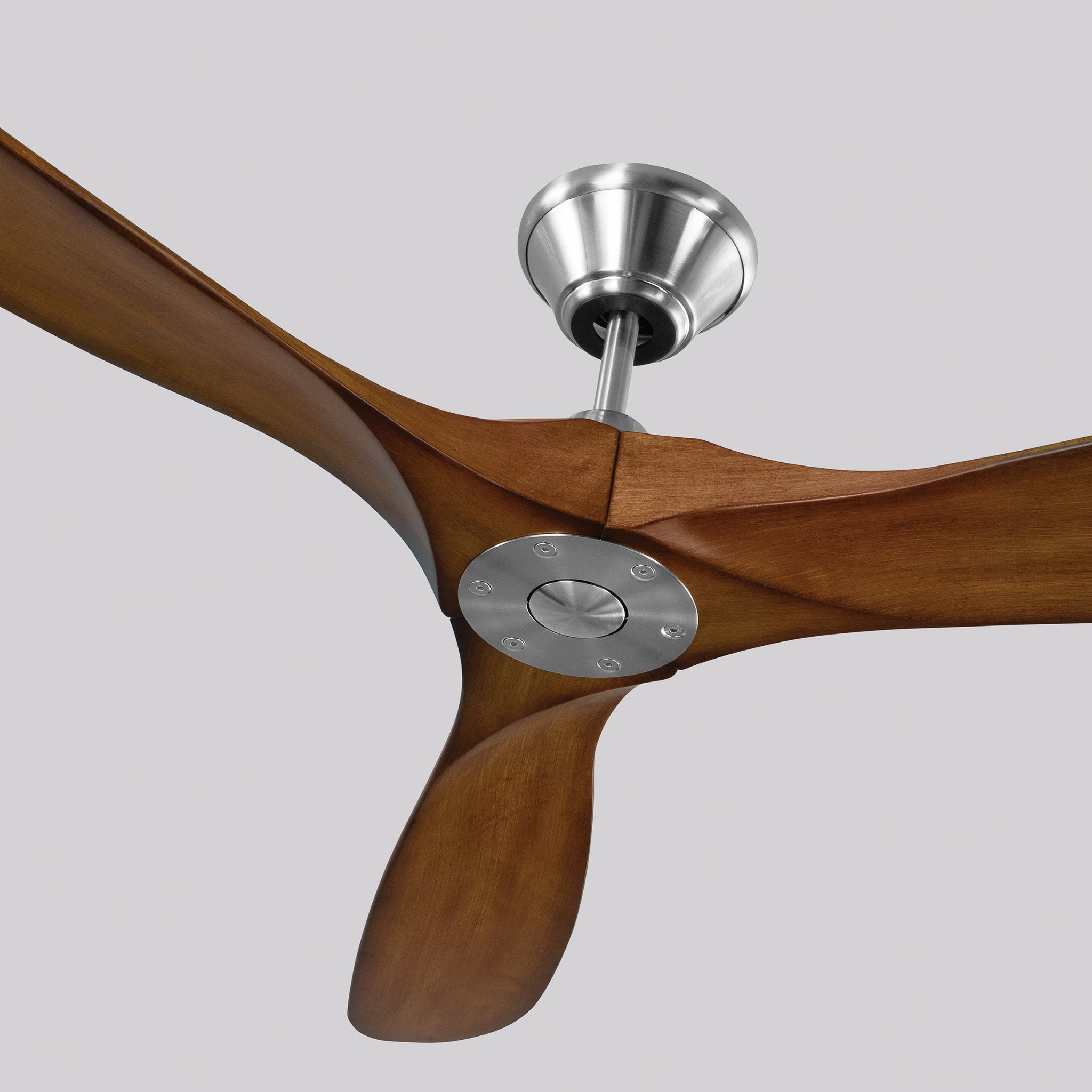 Maverick 60" Ceiling Fan  in Brushed Steel  w/ Koa Blade D:60'' H:11 11/16''
