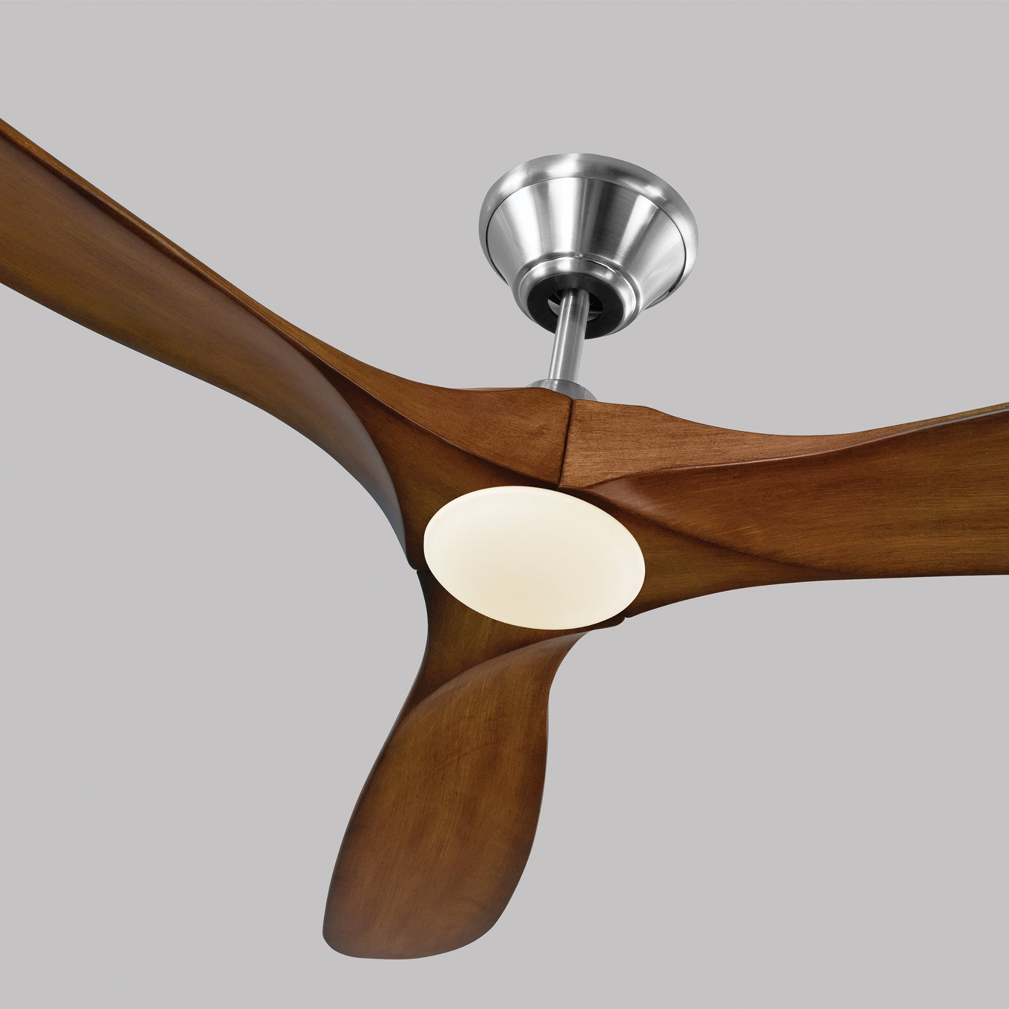 Maverick 60" LED Ceiling Fan  in Brushed Steel  w/ Koa Blade D:60'' H:13 13/16''