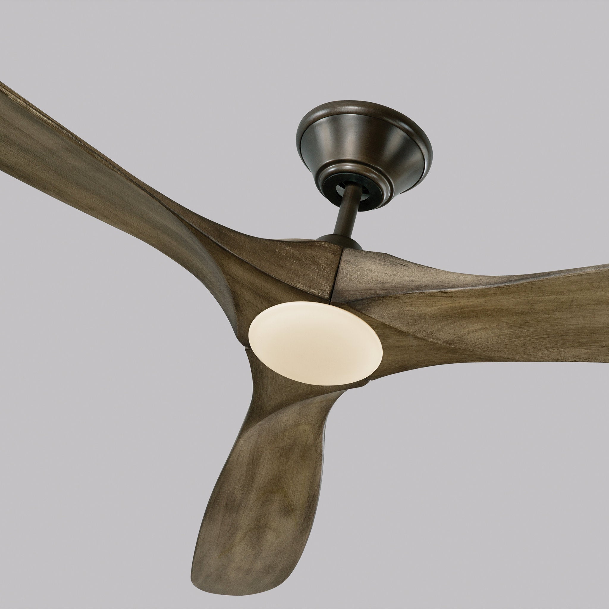 Maverick 70" LED Ceiling Fan  in Aged Pewter  w/ Light Grey Weathered Oak Blade D:70'' H:13 13/16''
