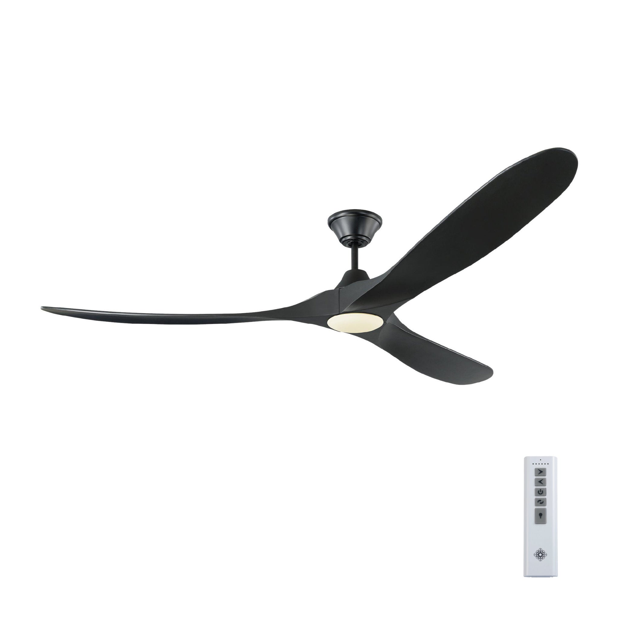 Maverick 70" LED Ceiling Fan  in Matte Black  w/ Matte Black Blade D:70'' H:13 13/16''