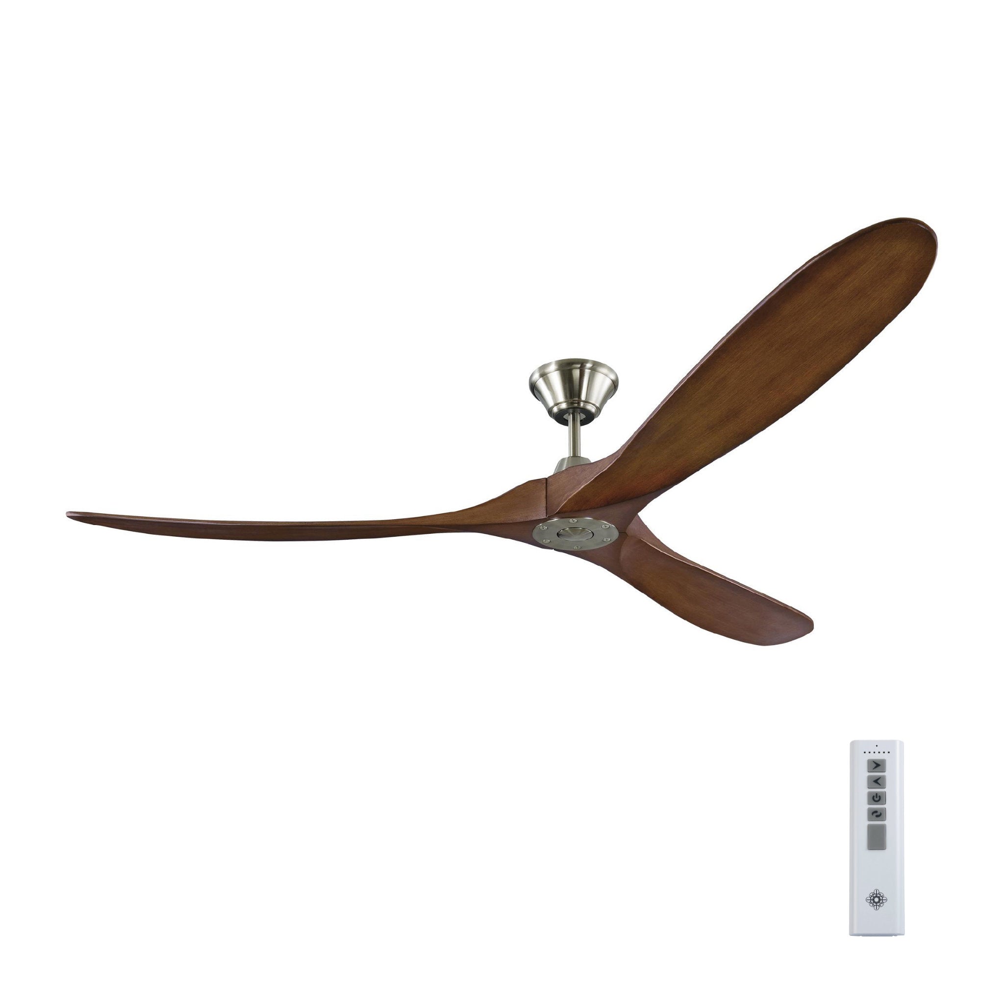 Maverick 70" Ceiling Fan  in Brushed Steel  w/ Koa Blade D:70'' H:11 11/16''
