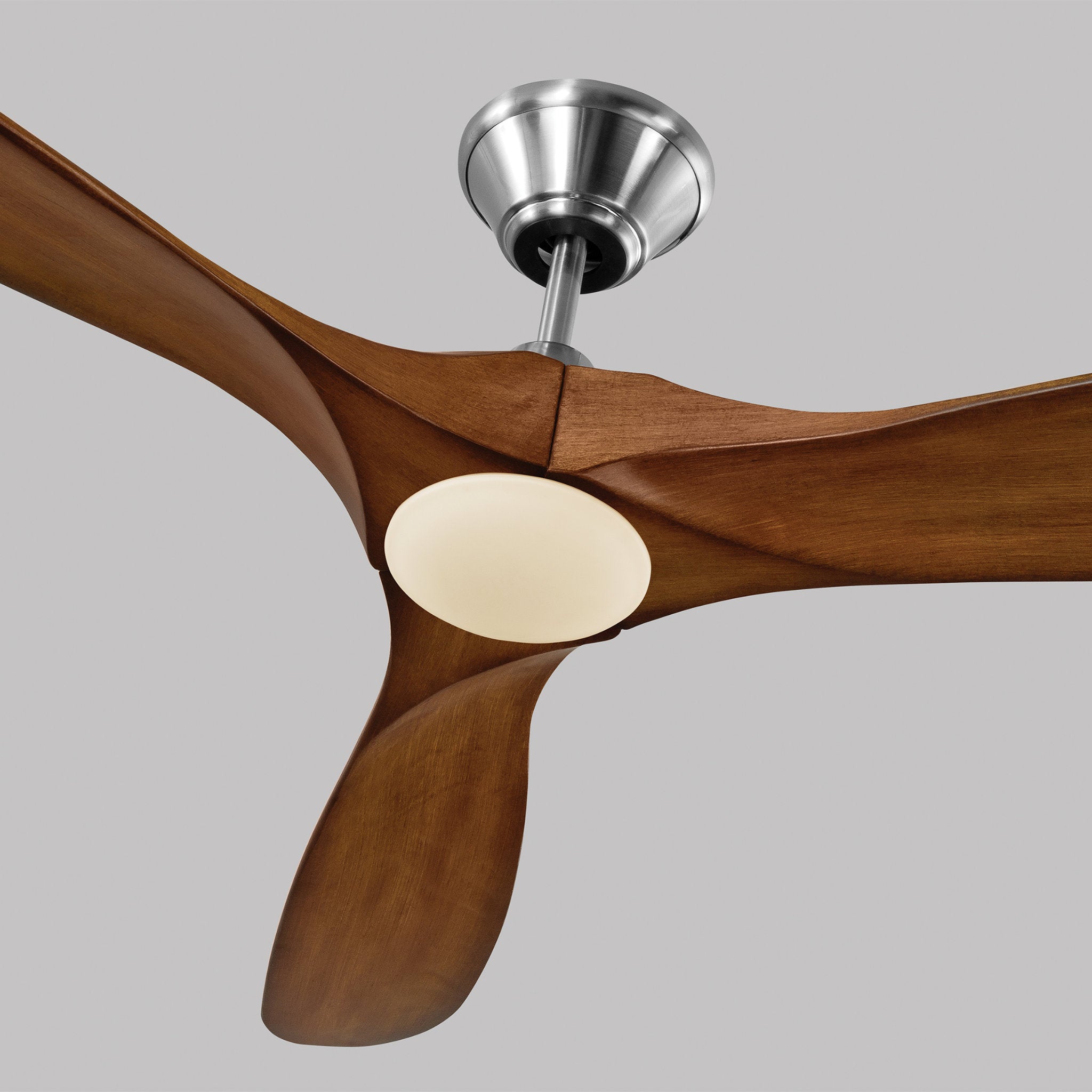 Maverick 70" LED Ceiling Fan  in Brushed Steel  w/ Dark Walnut Blade D:70'' H:13 13/16''