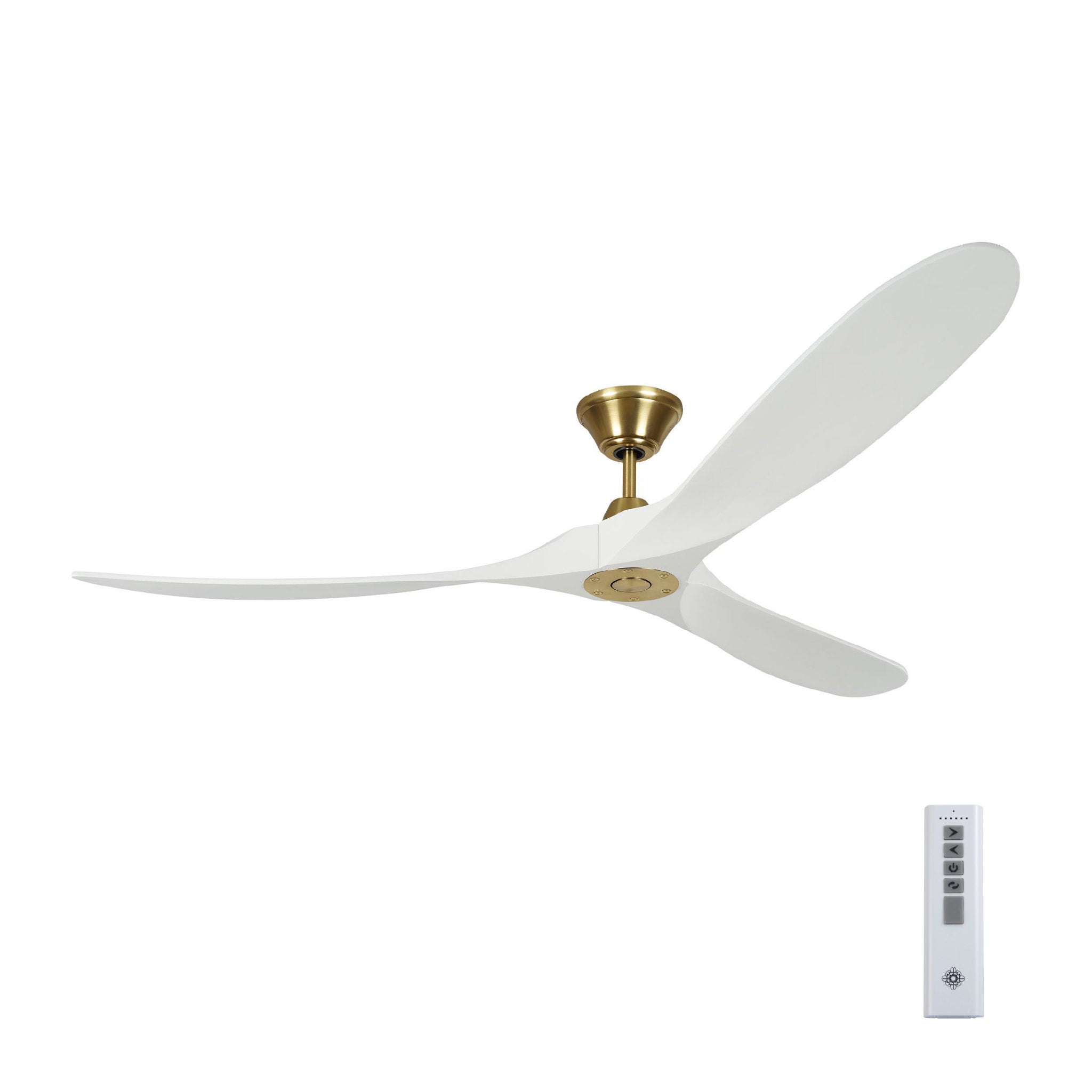 Maverick 70" Ceiling Fan  in Burnished Brass  w/ Matte White Blade D:70'' H:11 11/16''