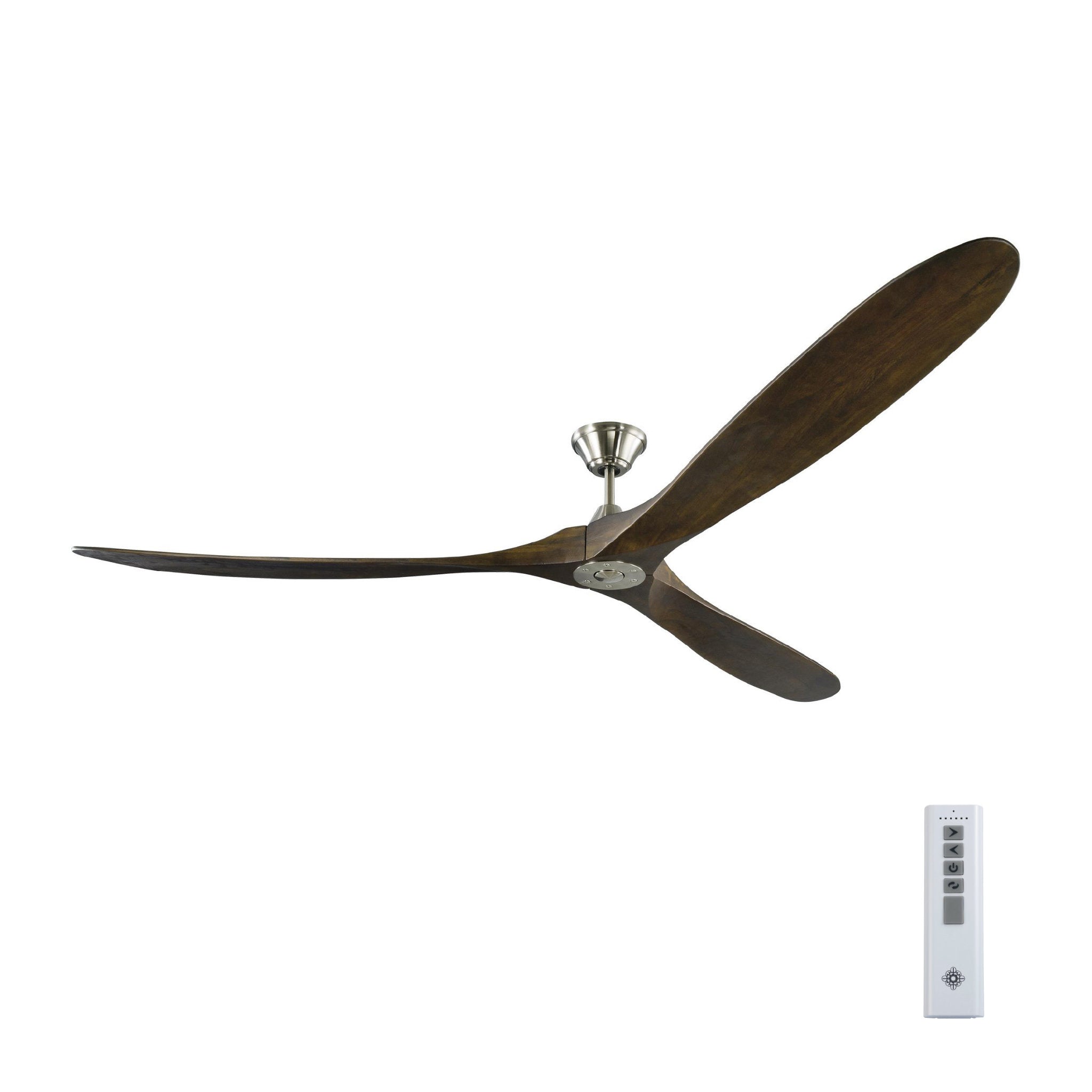 Maverick 88" Ceiling Fan  in Brushed Steel  w/ Dark Walnut Blade D:88'' H:13 29/32''