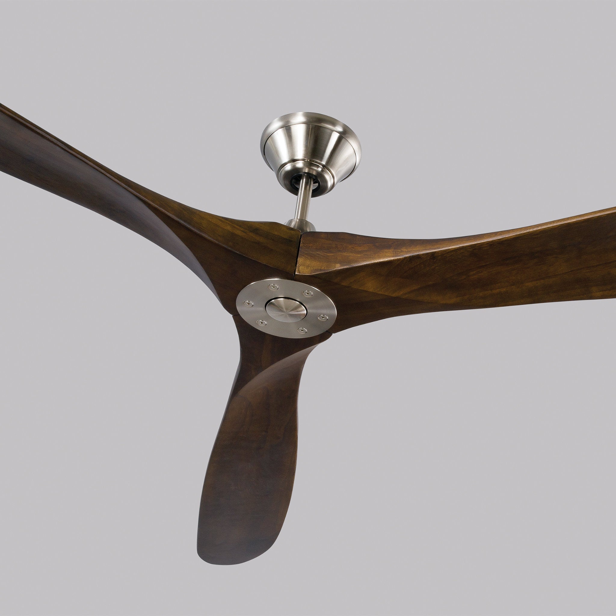 Maverick 88" Ceiling Fan  in Brushed Steel  w/ Dark Walnut Blade D:88'' H:13 29/32''