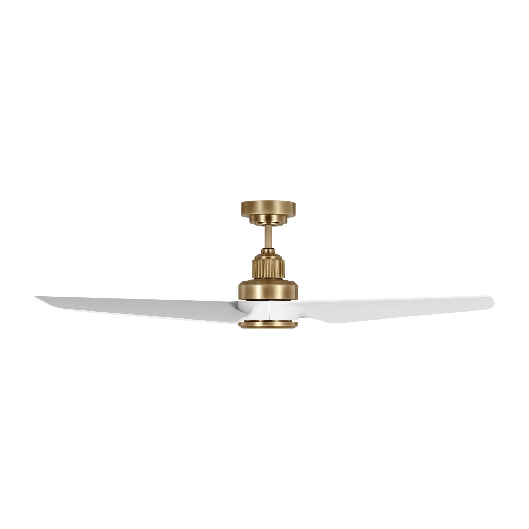 Chapman & Myers Ruhlmann 52" LED Ceiling Fan  in Hand Rubbed Antique Brass  w/ Matte White Blade D:52'' H:14 1/2''