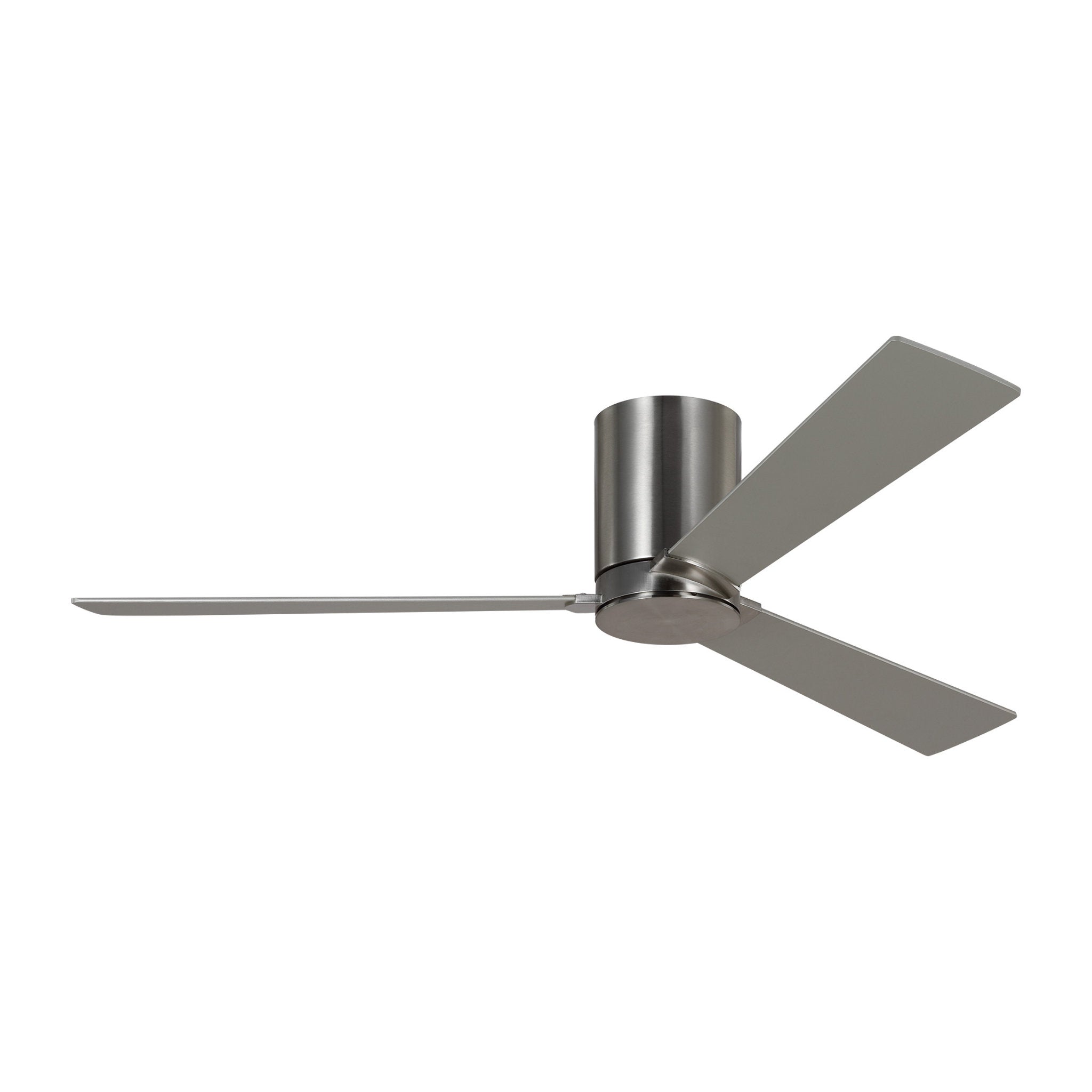 Rozzen 52" Ceiling Fan  in Brushed Steel  w/ Silver/American Walnut reversible blades Blade D:52'' H:9 5/16''