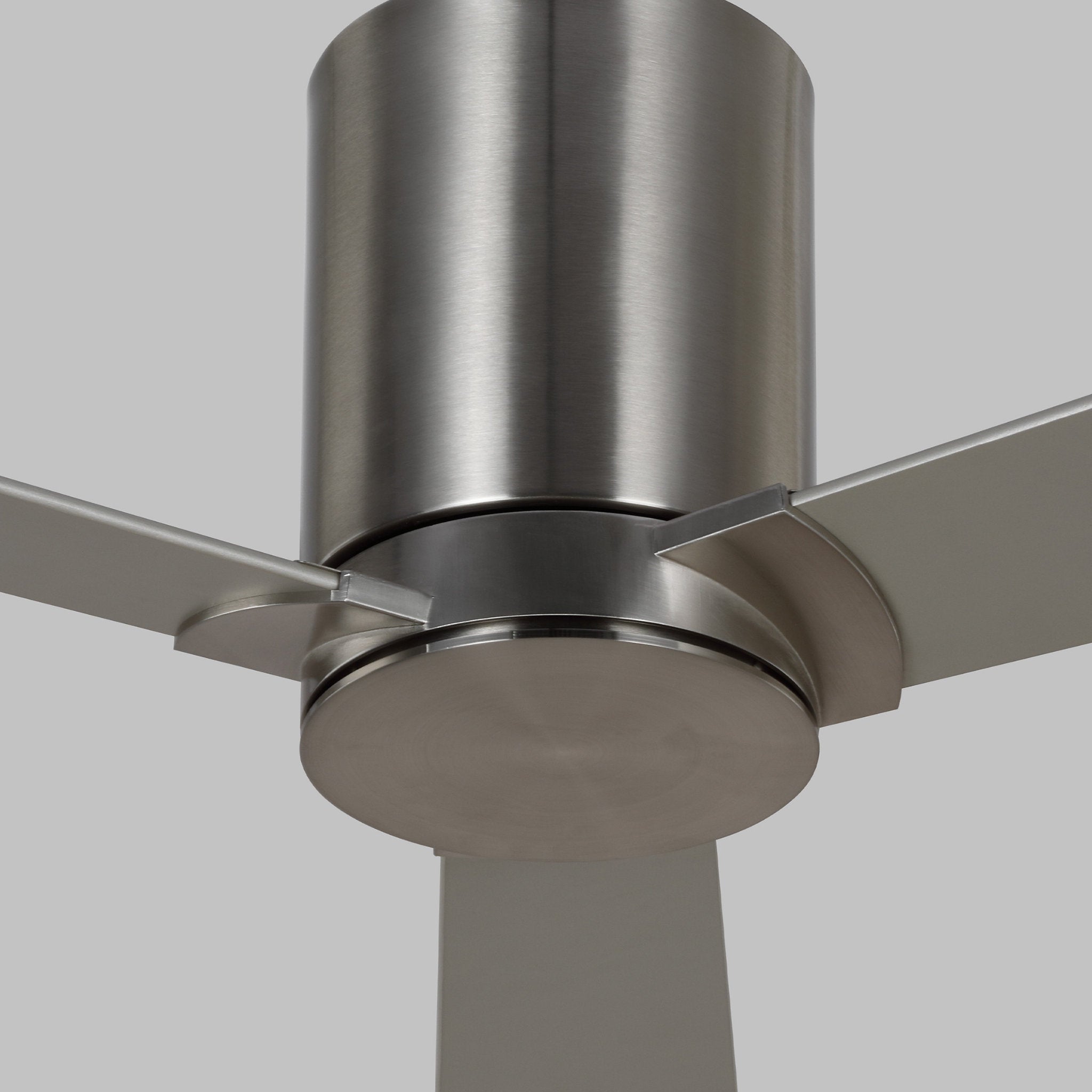 Rozzen 52" Ceiling Fan  in Brushed Steel  w/ Silver/American Walnut reversible blades Blade D:52'' H:9 5/16''