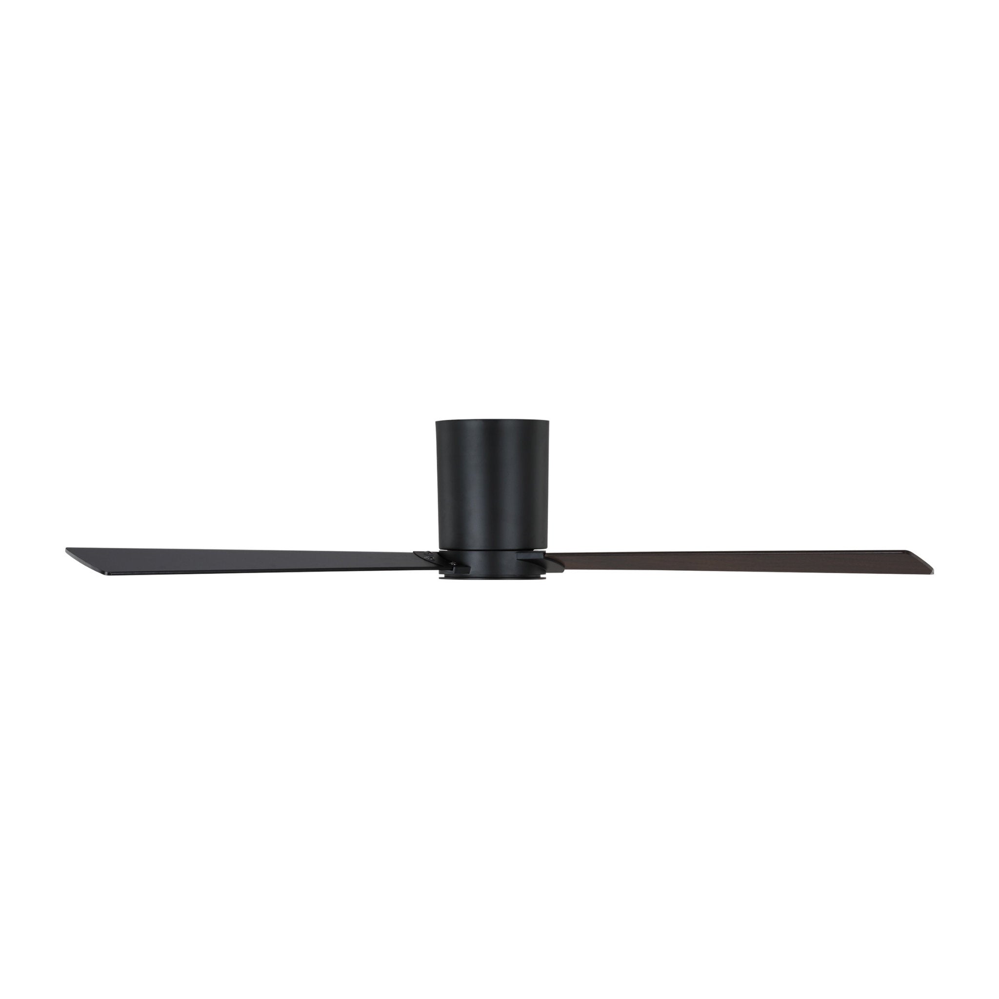 Rozzen 52" Ceiling Fan  in Midnight Black  w/ Midnight Black/American Walnut reversible blades Blade D:52'' H:9 5/16''