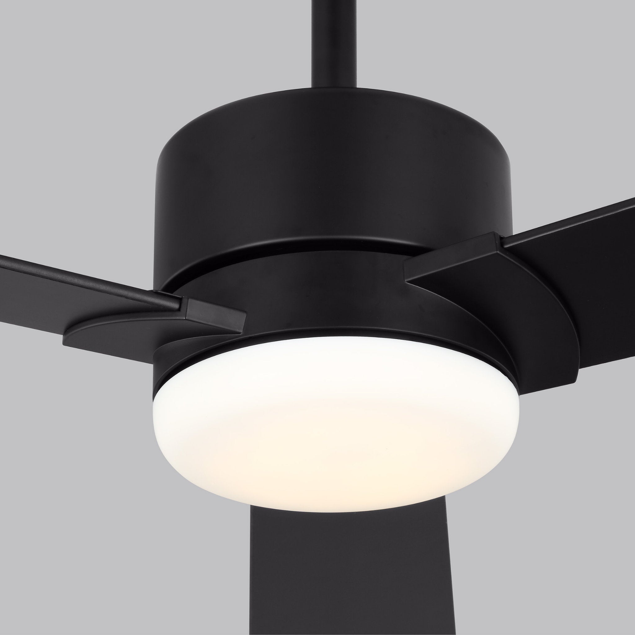 Rozzen 44" Ceiling Fan  in Midnight Black  w/ Midnight Black/American Walnut reversible blades Blade D:44'' H:12 19/32''