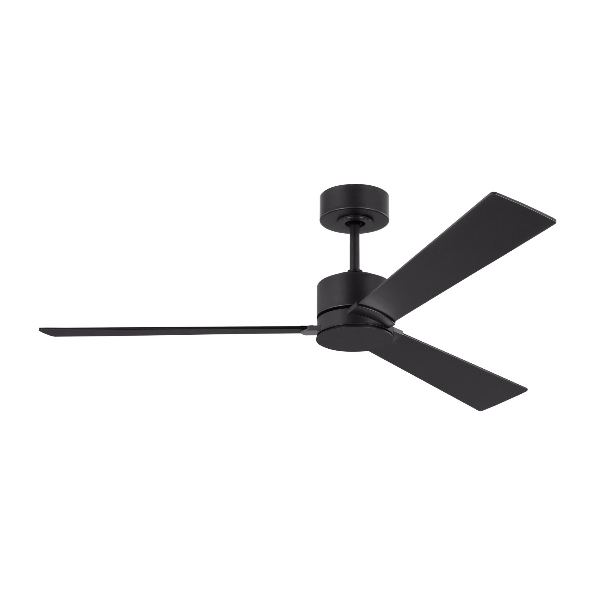 Rozzen 52" Ceiling Fan  in Midnight Black  w/ Midnight Black/American Walnut reversible blades Blade D:52'' H:12 19/32''