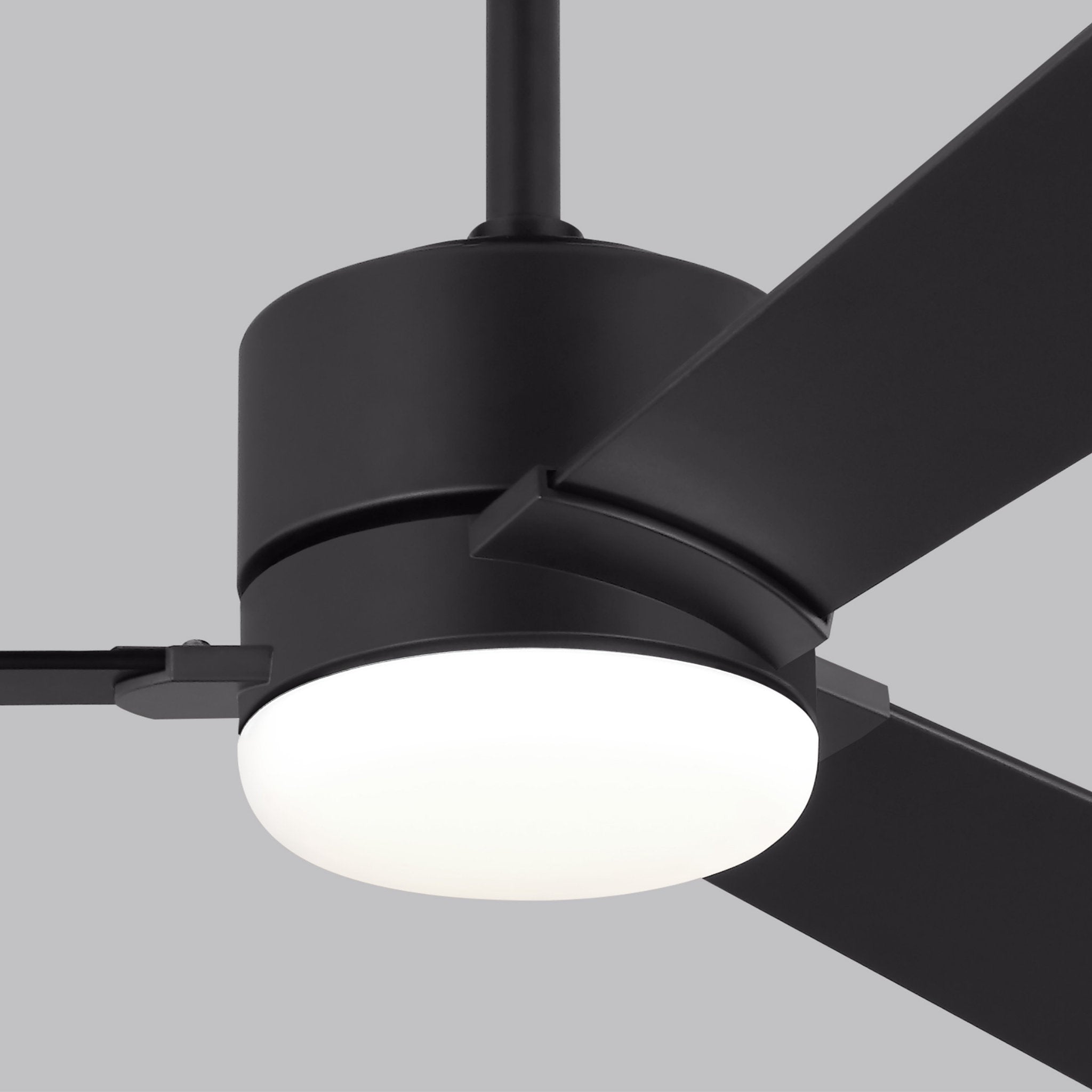 Rozzen 52" Ceiling Fan  in Midnight Black  w/ Midnight Black/American Walnut reversible blades Blade D:52'' H:12 19/32''