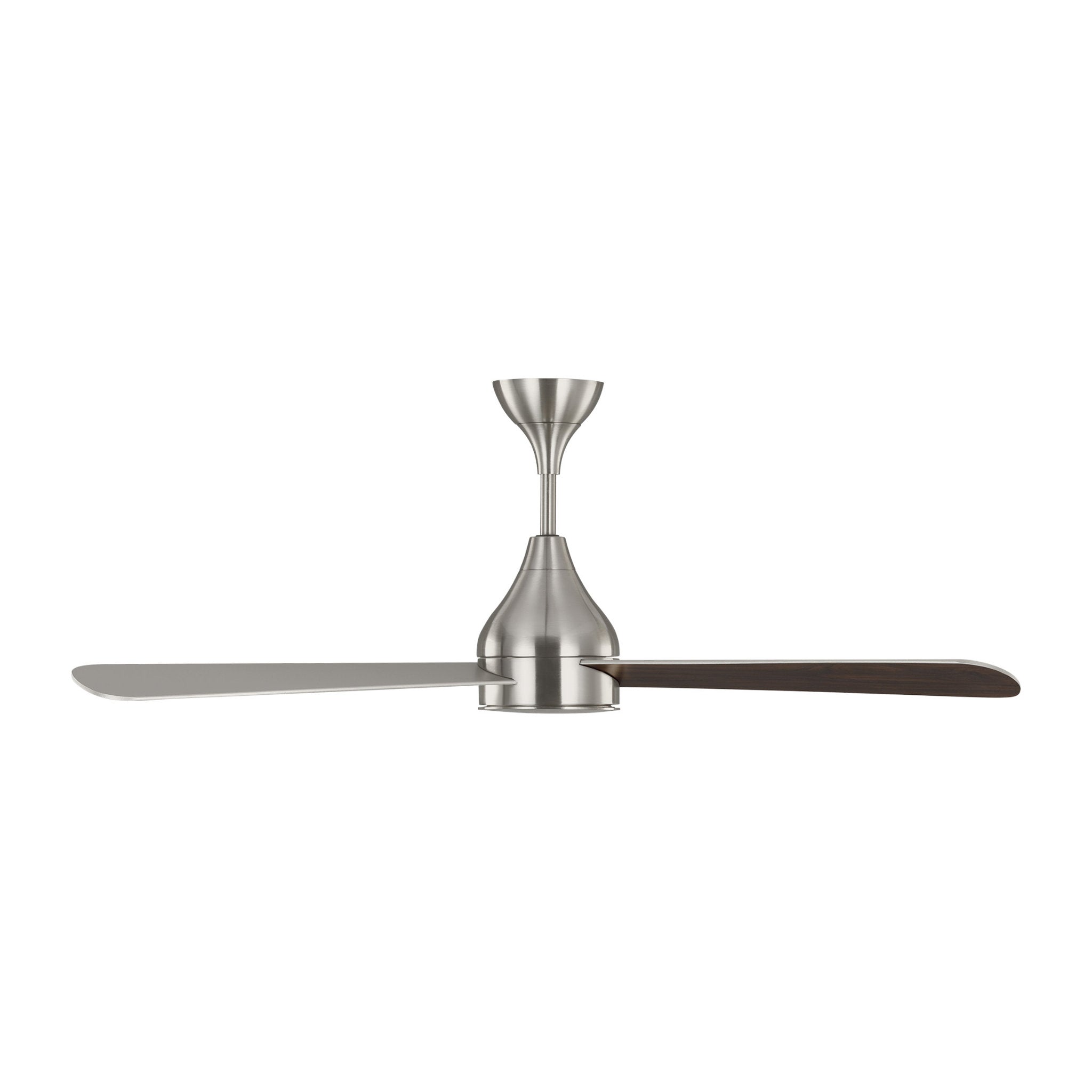 Barbara Barry Streaming 52" LED Ceiling Fan  in Brushed Steel  w/ Silver/American Walnut reversible blades Blade D:52'' H:17 29/32''