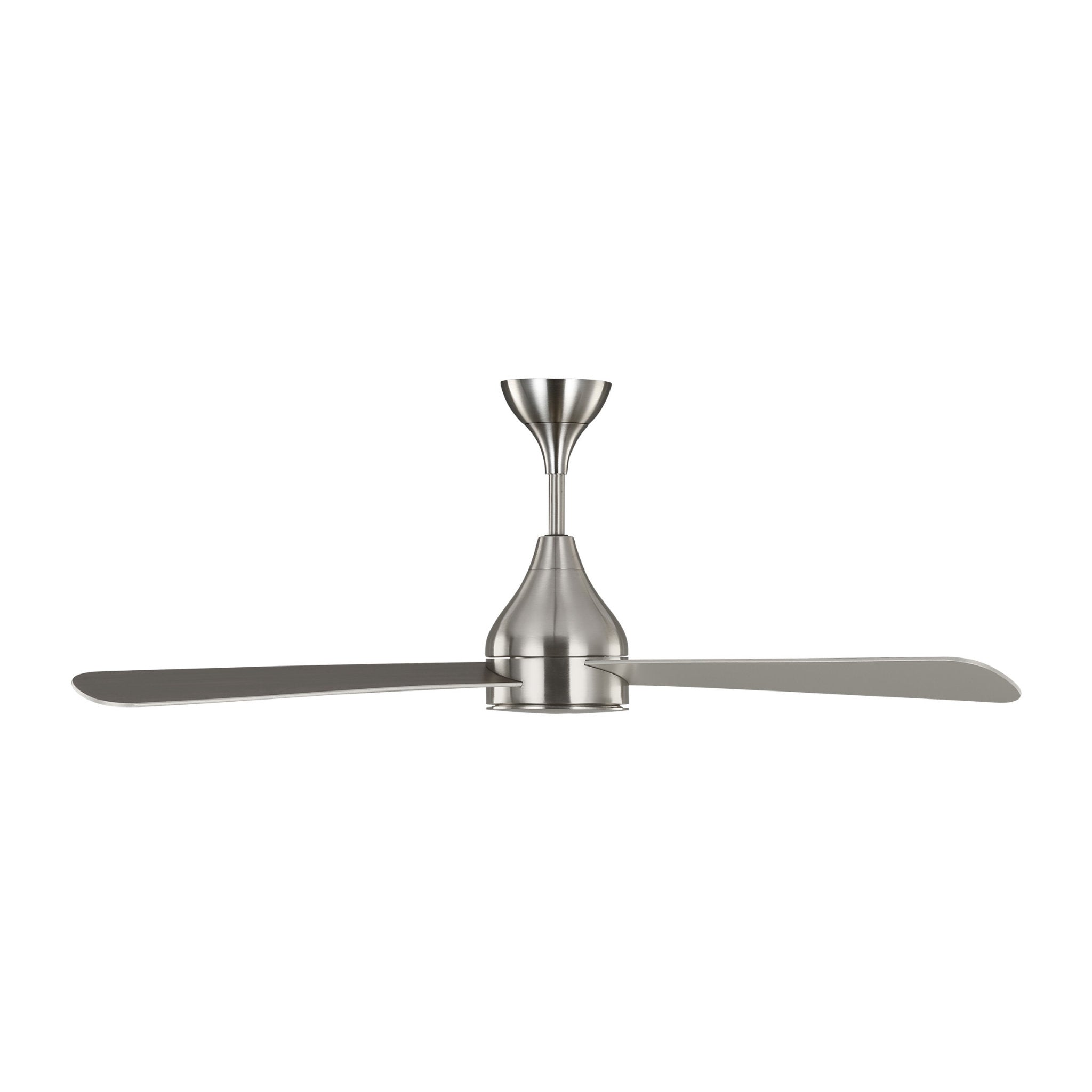 Barbara Barry Streaming 52" LED Ceiling Fan  in Brushed Steel  w/ Silver/American Walnut reversible blades Blade D:52'' H:17 29/32''