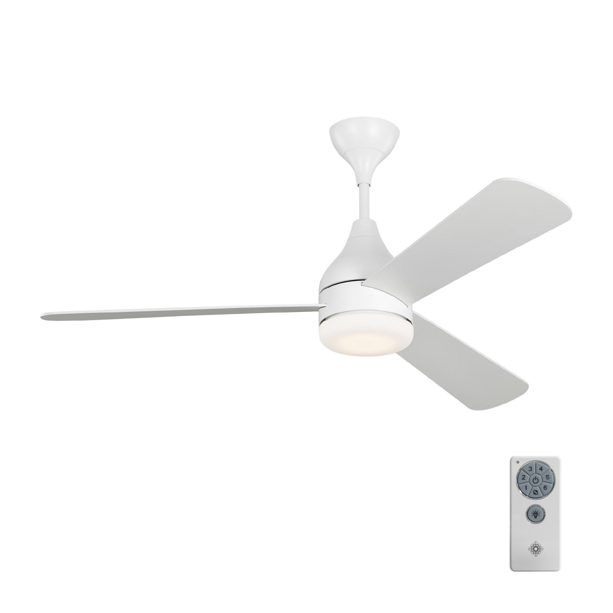 Barbara Barry Streaming 52" LED Ceiling Fan  in Matte White  w/ Matte White Blade D:52'' H:17 29/32''