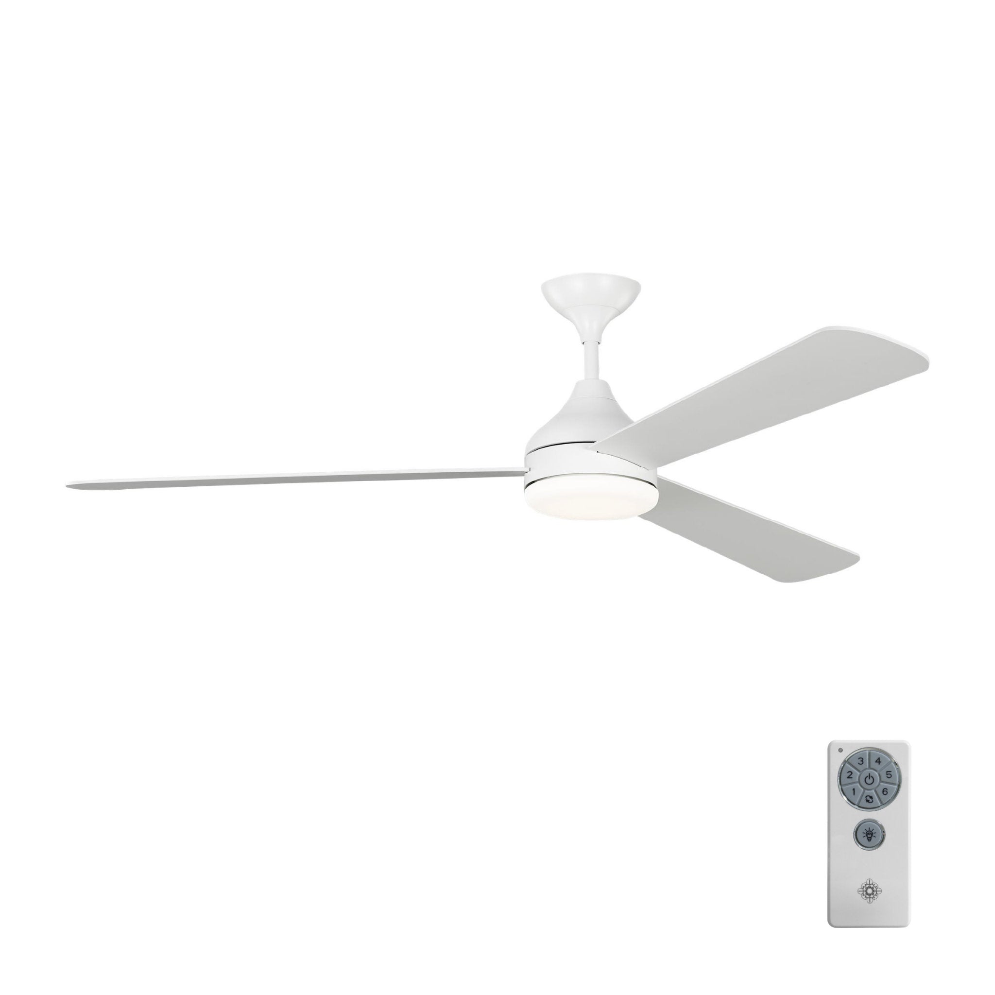 Barbara Barry Streaming 60" LED Ceiling Fan  in Matte White  w/ Matte White Blade D:60'' H:17 29/32''