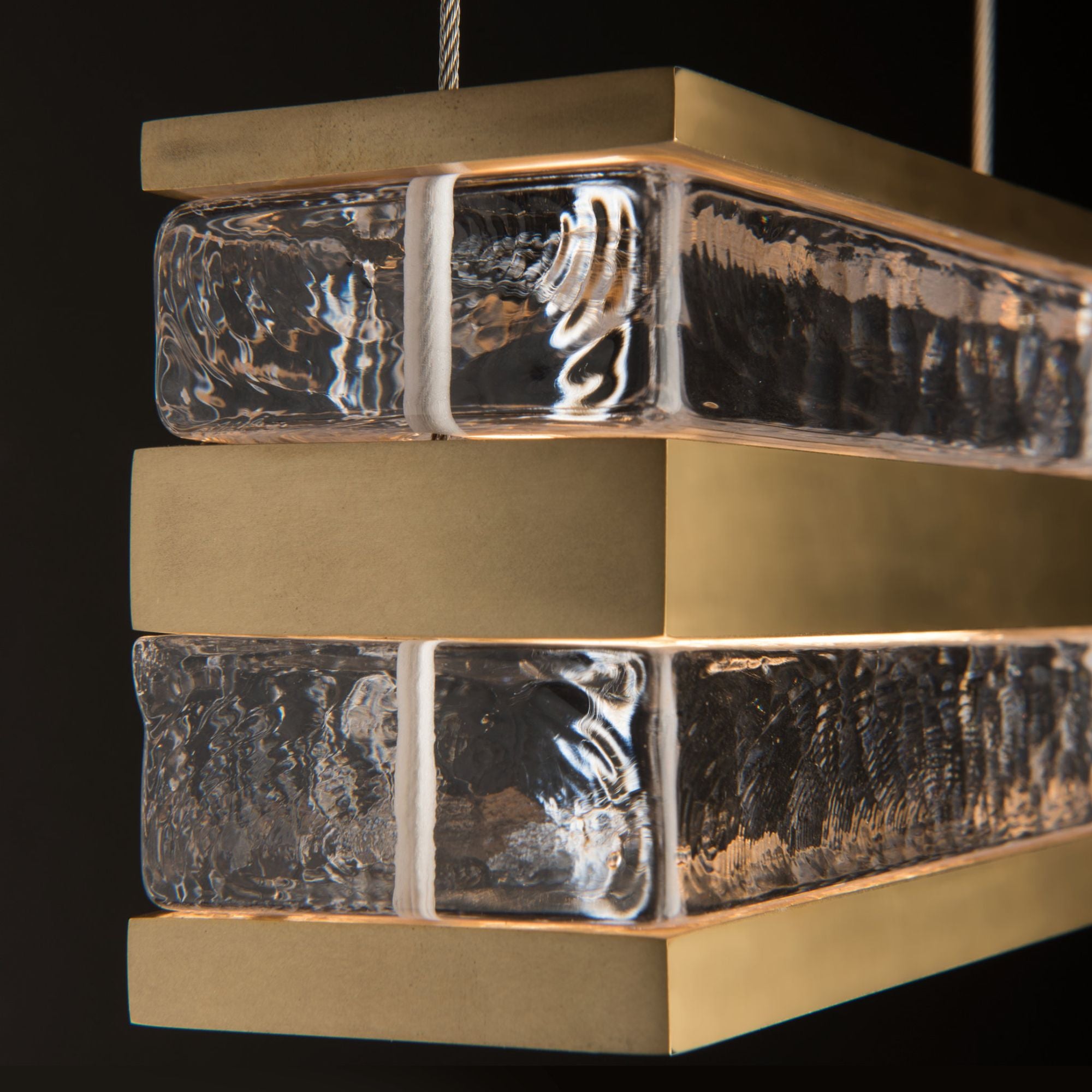 Stacks LED Pendant LED Clear Glass (ZM) in Modern Brass
