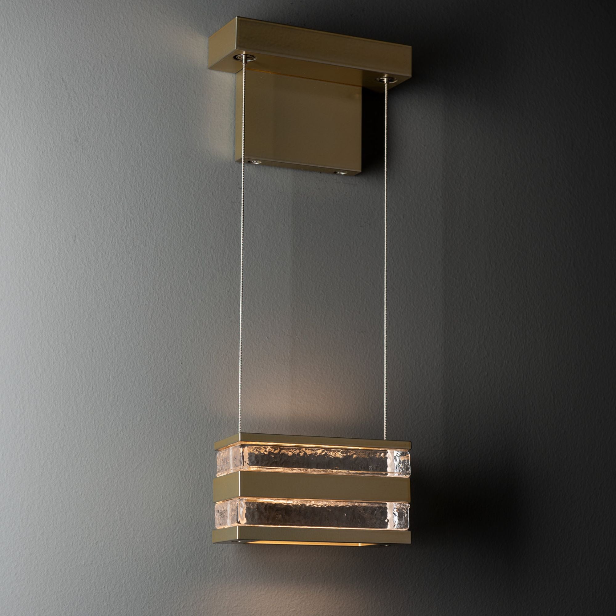 Stacks LED Sconce LED Clear Glass (ZM) in Modern Brass