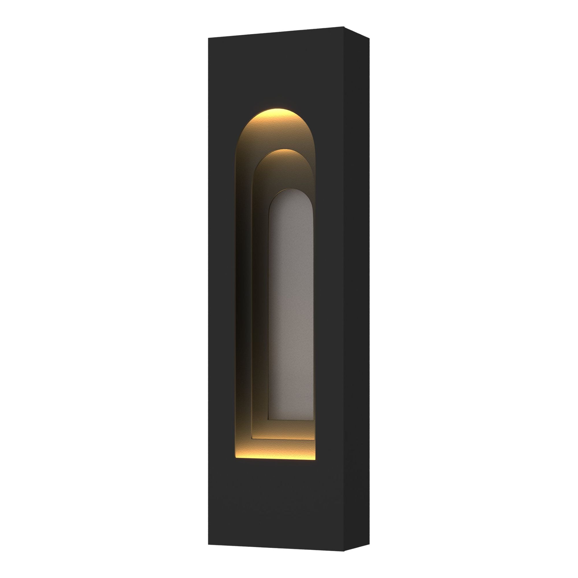 Procession Arch Small Outdoor Sconce 2-Light Coastal Burnished Steel Accent in Coastal Black