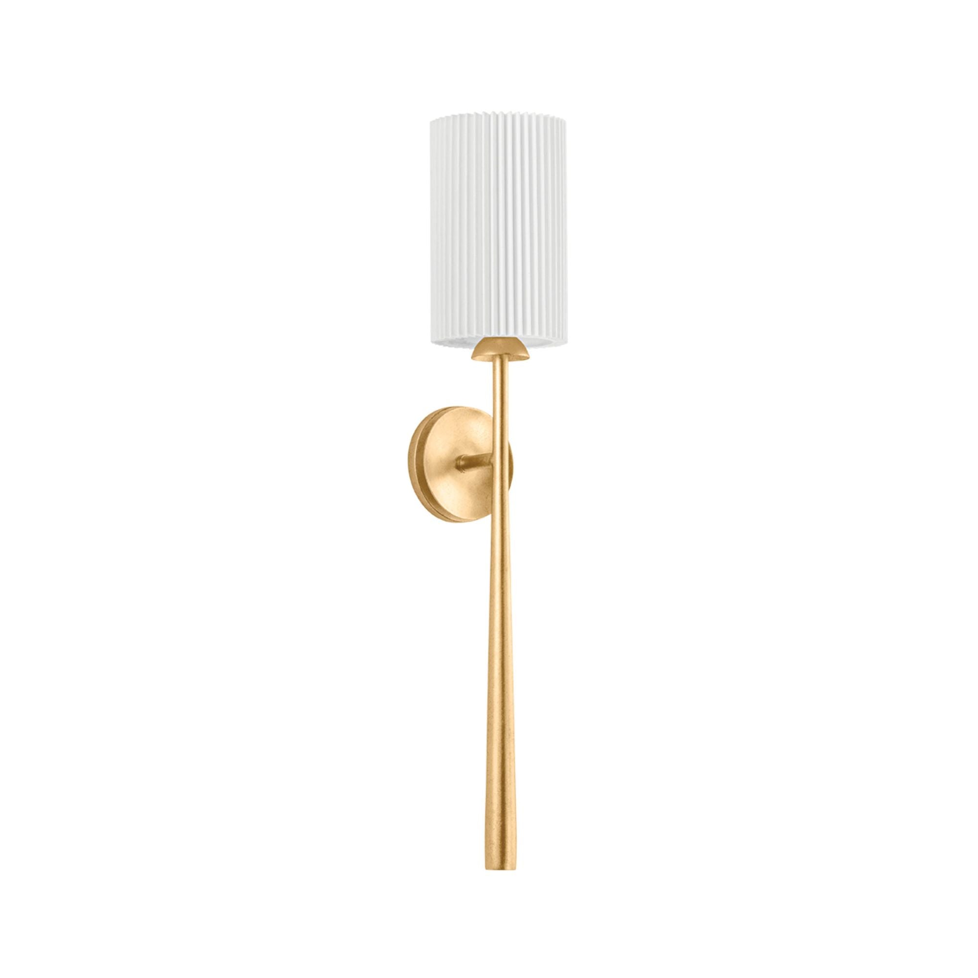 Sterling 1-Light Wall Sconce in Vintage Gold Leaf 5.5W x 30H