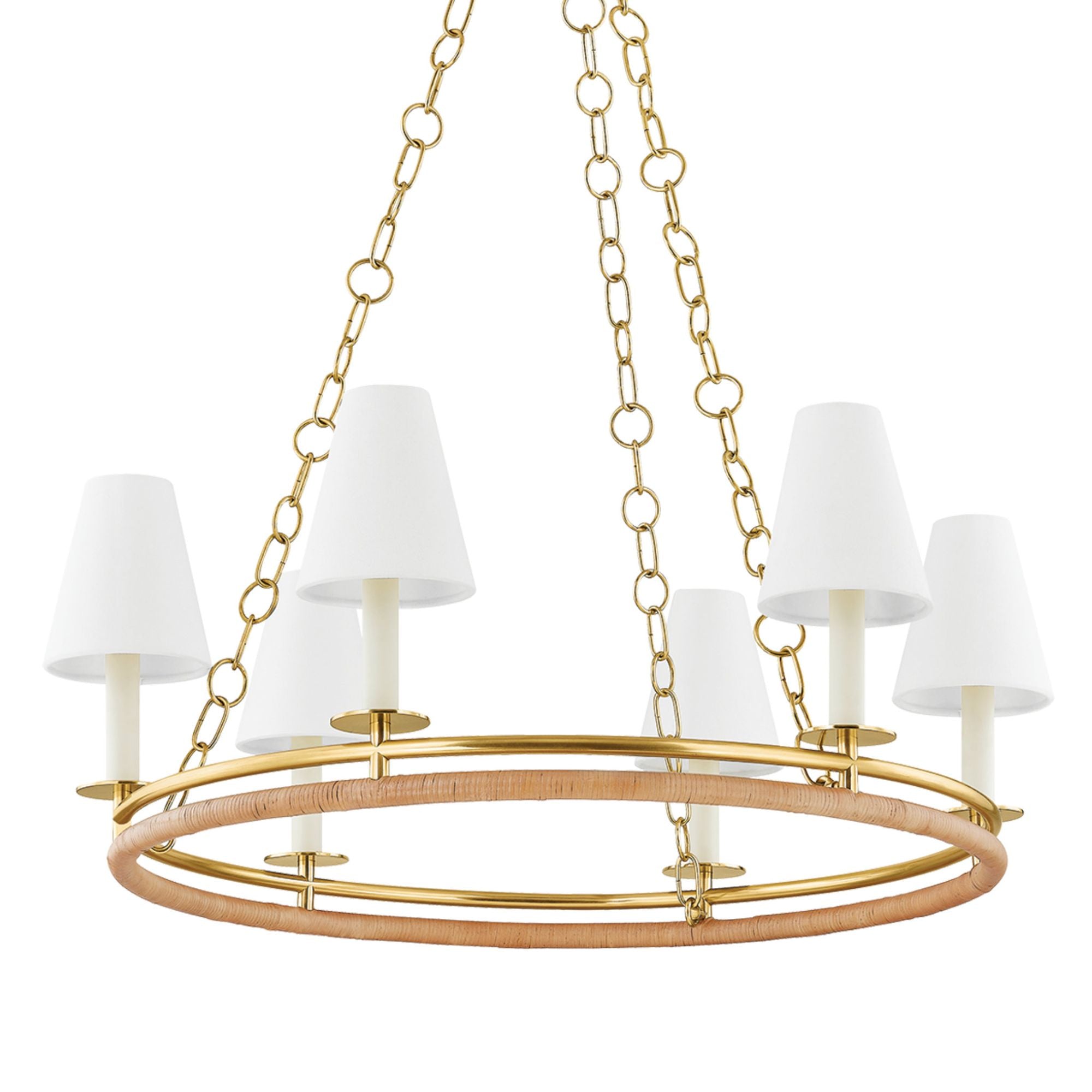 Swanton 6-Light Chandelier in Aged Brass 31W x 11.5H