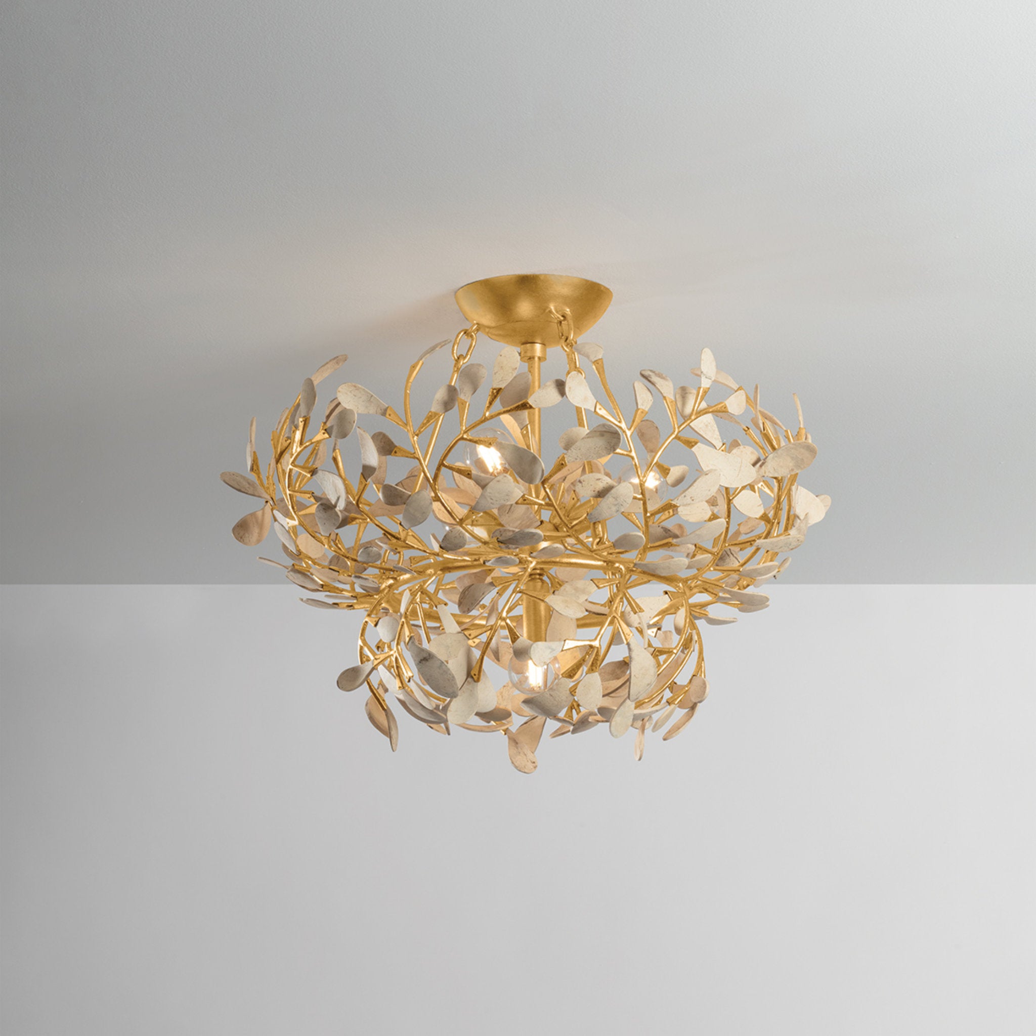 Maybrook 4-Light Semi Flush in Vintage Gold Leaf 22W x 14H