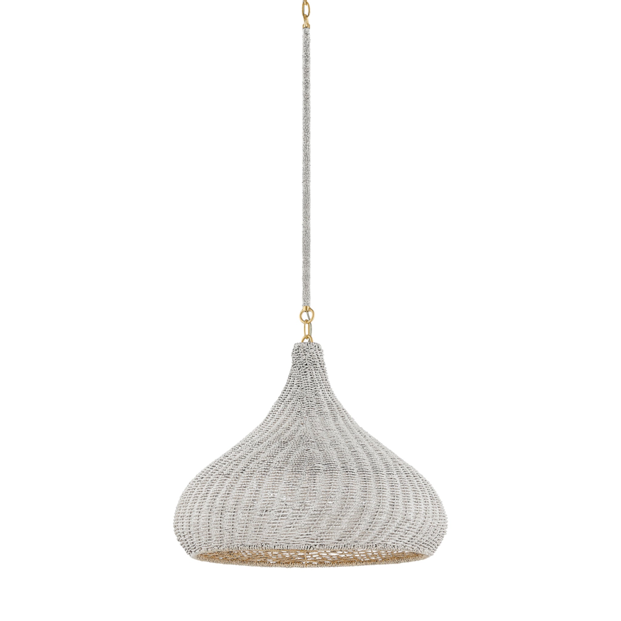 Hampstead 1-Light Pendant in Aged Brass 20W x 17.75H
