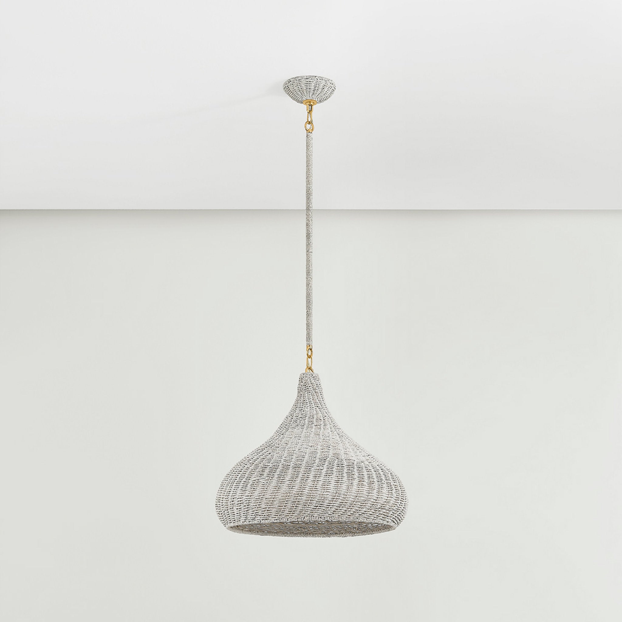 Hampstead 1-Light Pendant in Aged Brass 20W x 17.75H