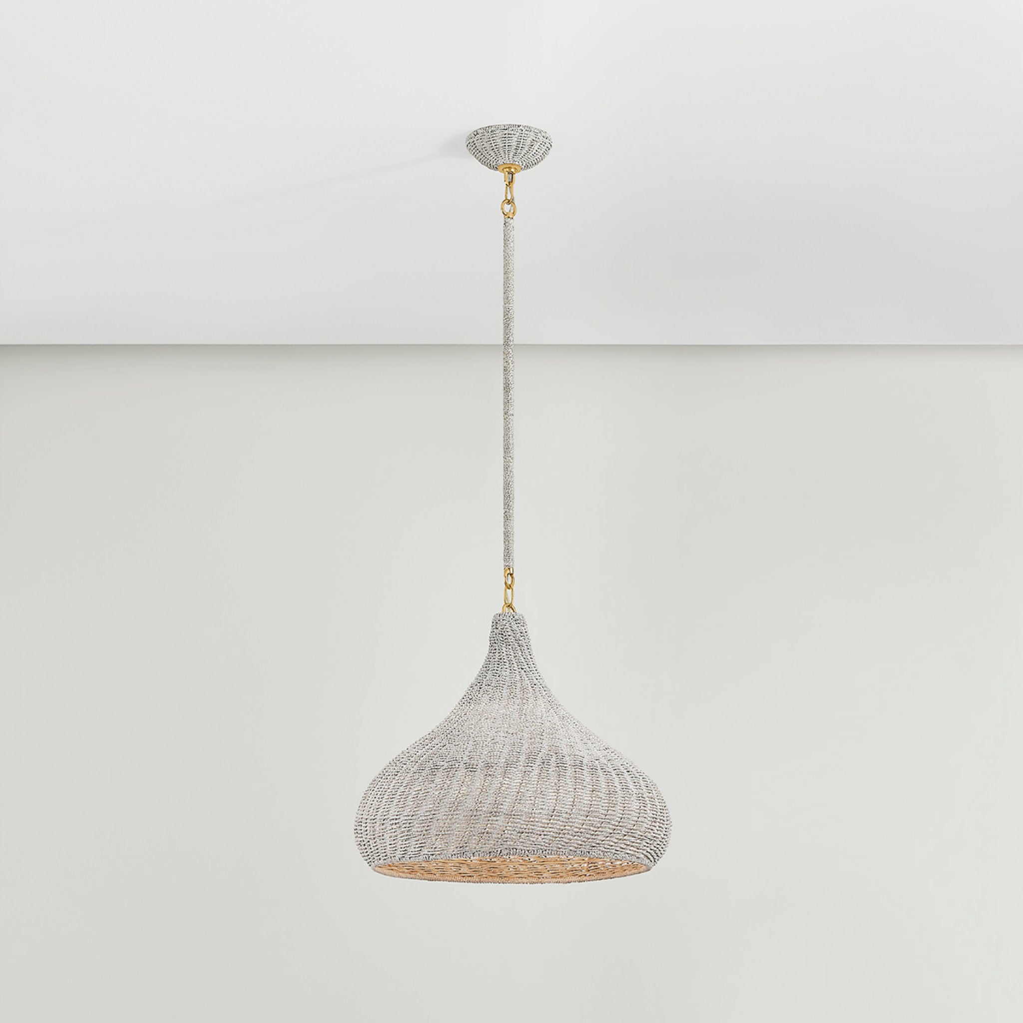 Hampstead 1-Light Pendant in Aged Brass 20W x 17.75H